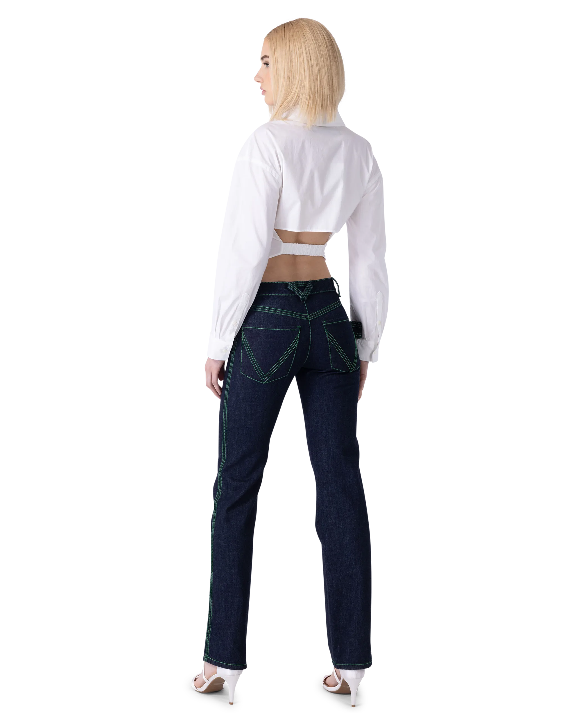 White Cotton Aqua Back Cut-Out Blouse by Jacquemus | DIHSAN