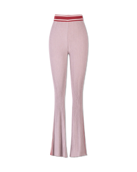 Ribbed Knit Flared Pants - DIHSAN
