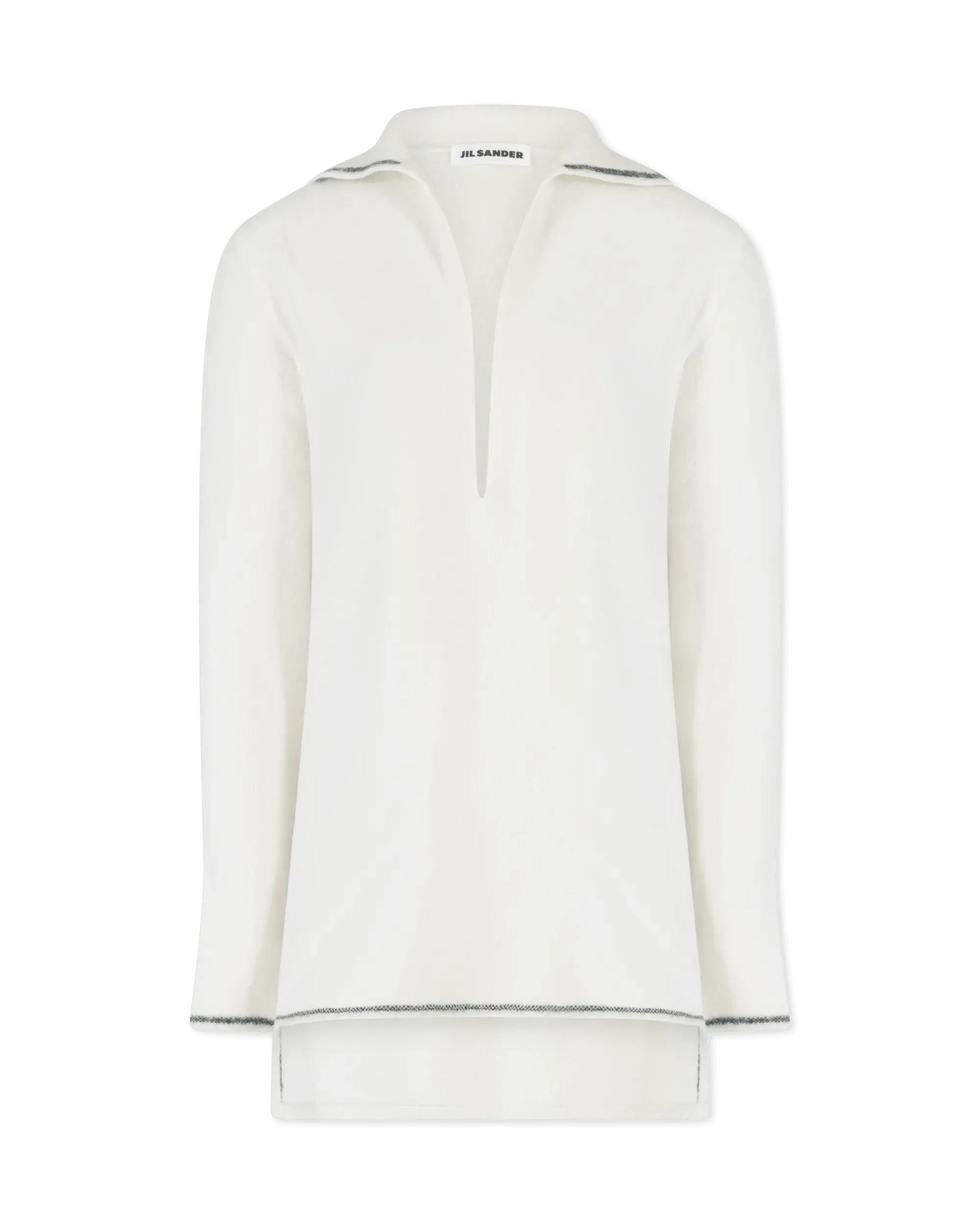 V-Neck Collar Long Sleeve Sweater - DIHSAN