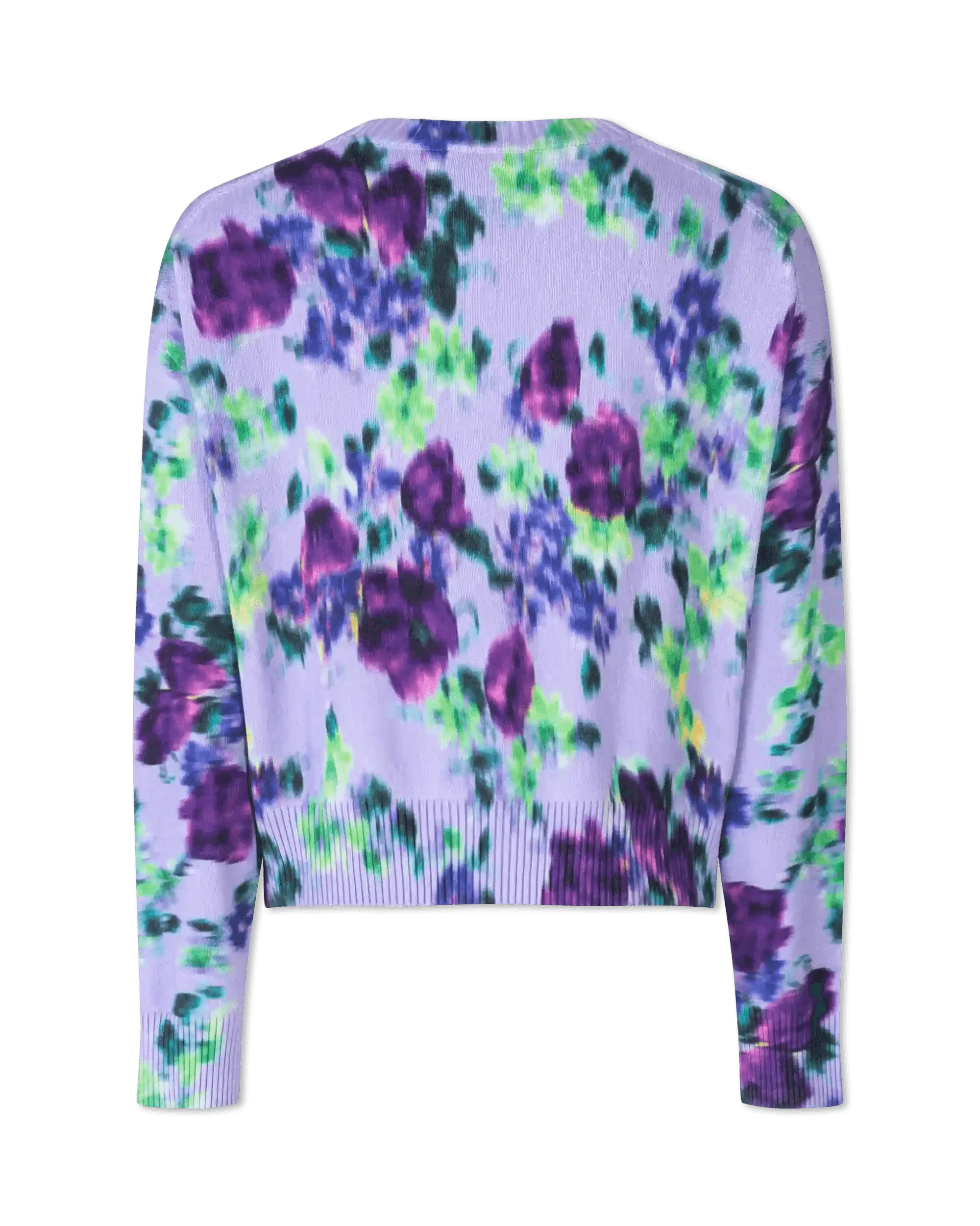 Blurred Floral Printed Buttoned Cardigan - DIHSAN