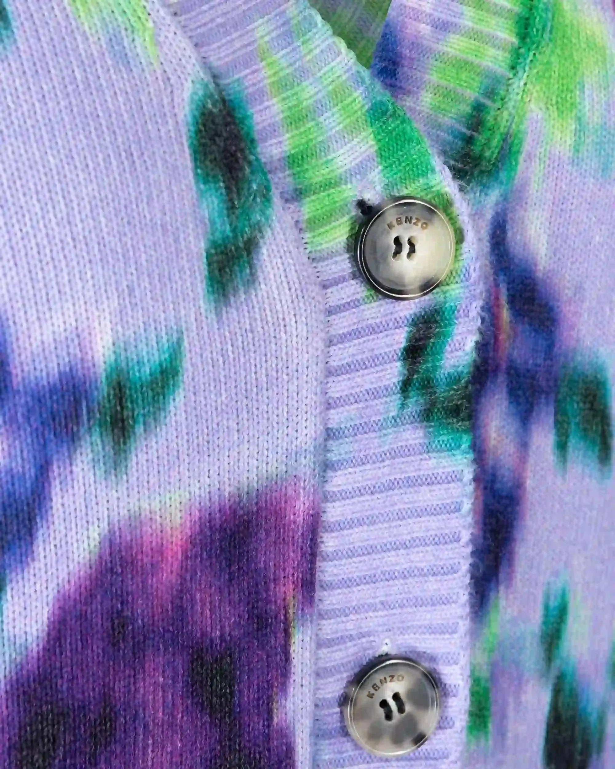 Blurred Floral Printed Buttoned Cardigan - DIHSAN