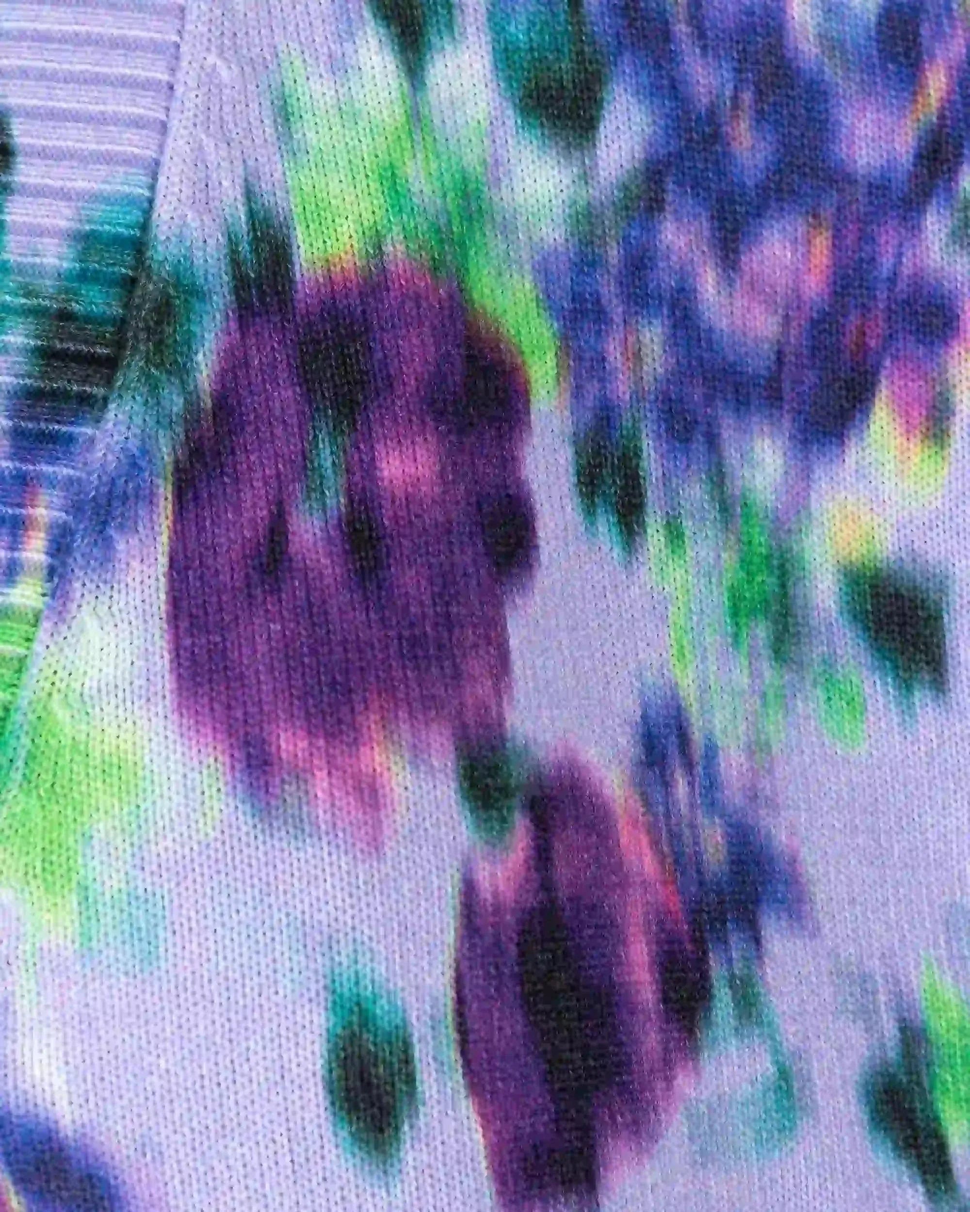 Blurred Floral Printed Buttoned Cardigan - DIHSAN