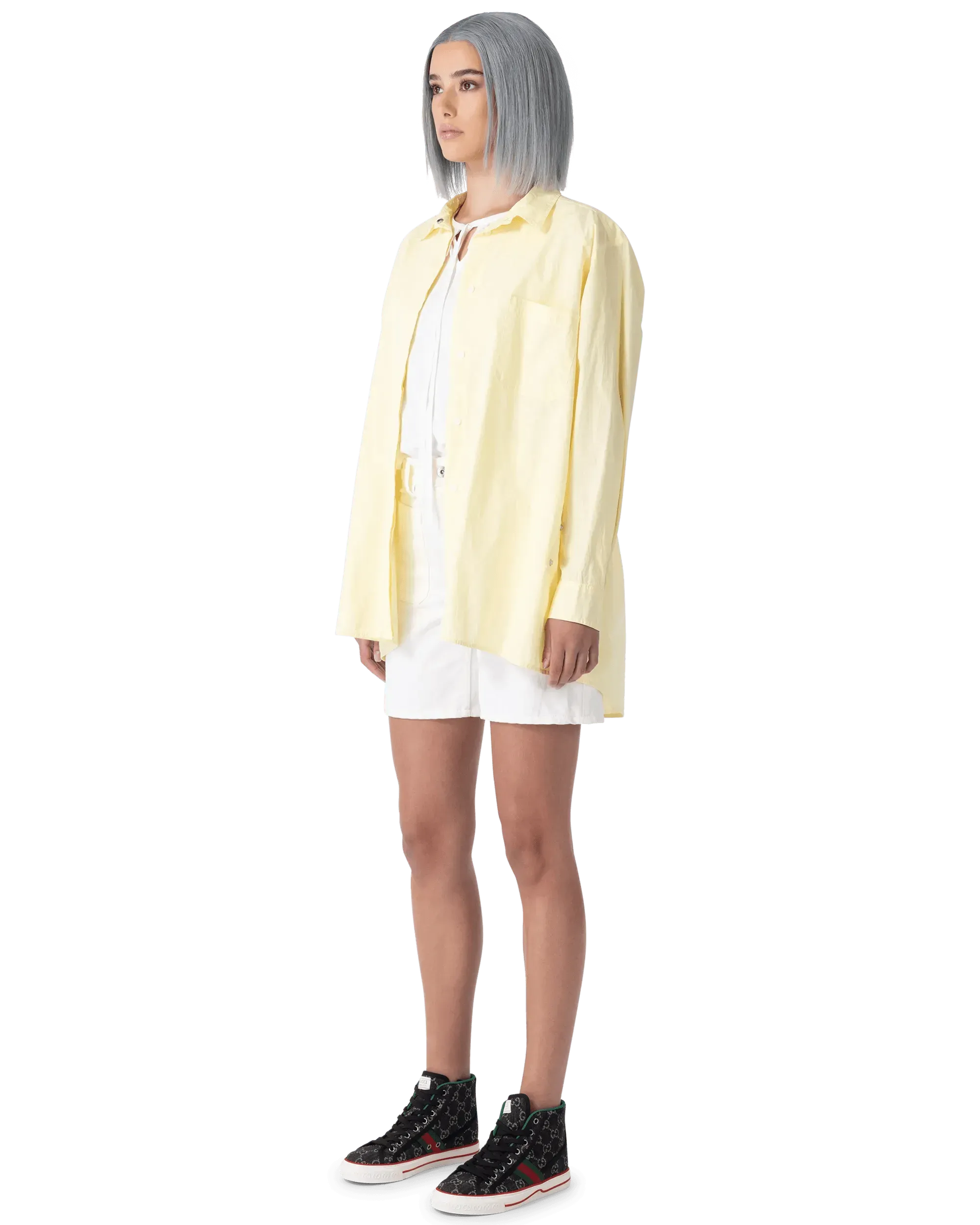 Button Detail Cotton Shirt - DIHSAN