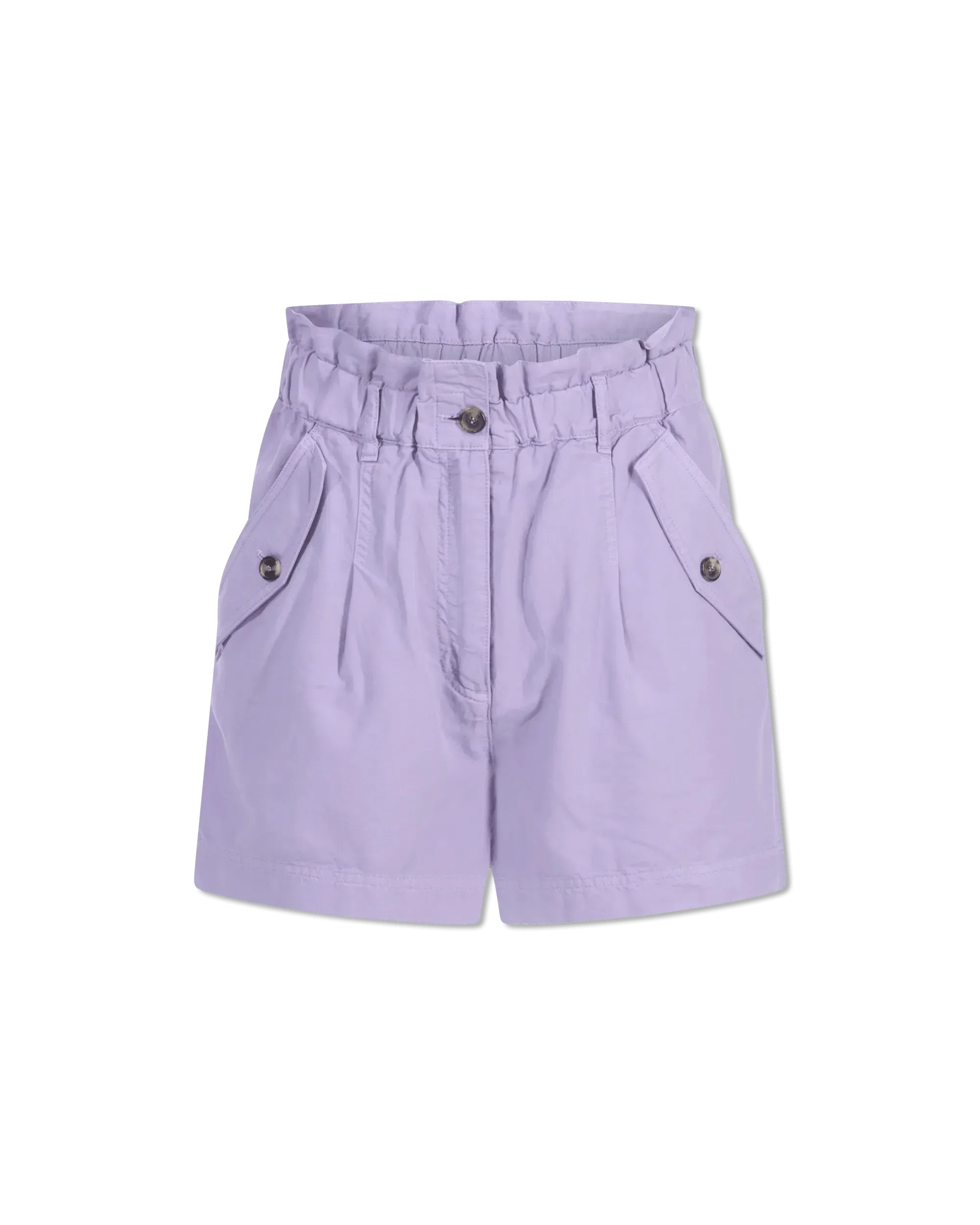 Paperbag Waist Cotton Shorts - DIHSAN