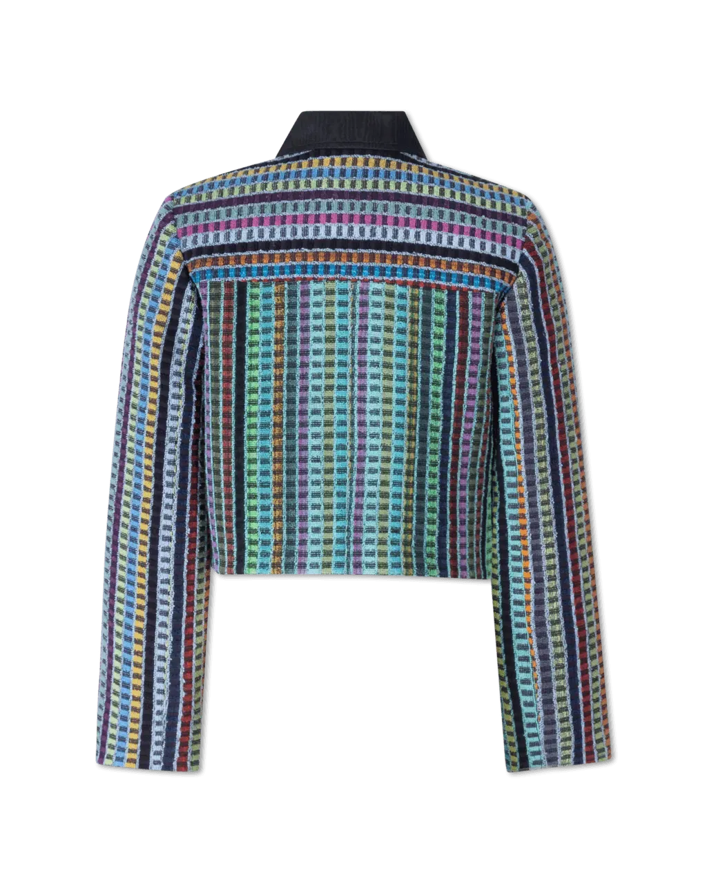 Cropped Textured Boxy Jacket - DIHSAN