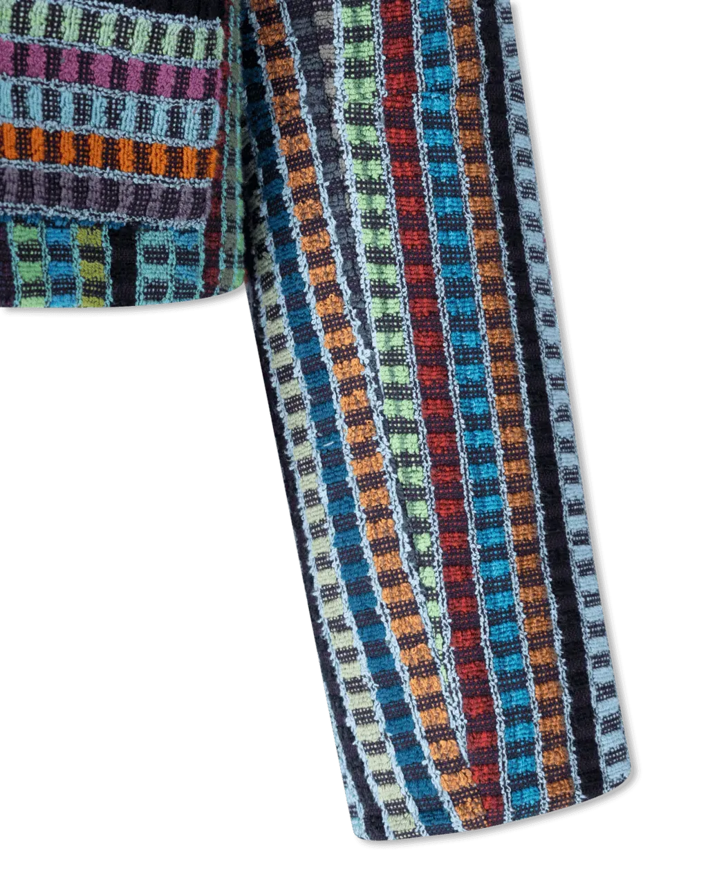 Cropped Textured Boxy Jacket - DIHSAN