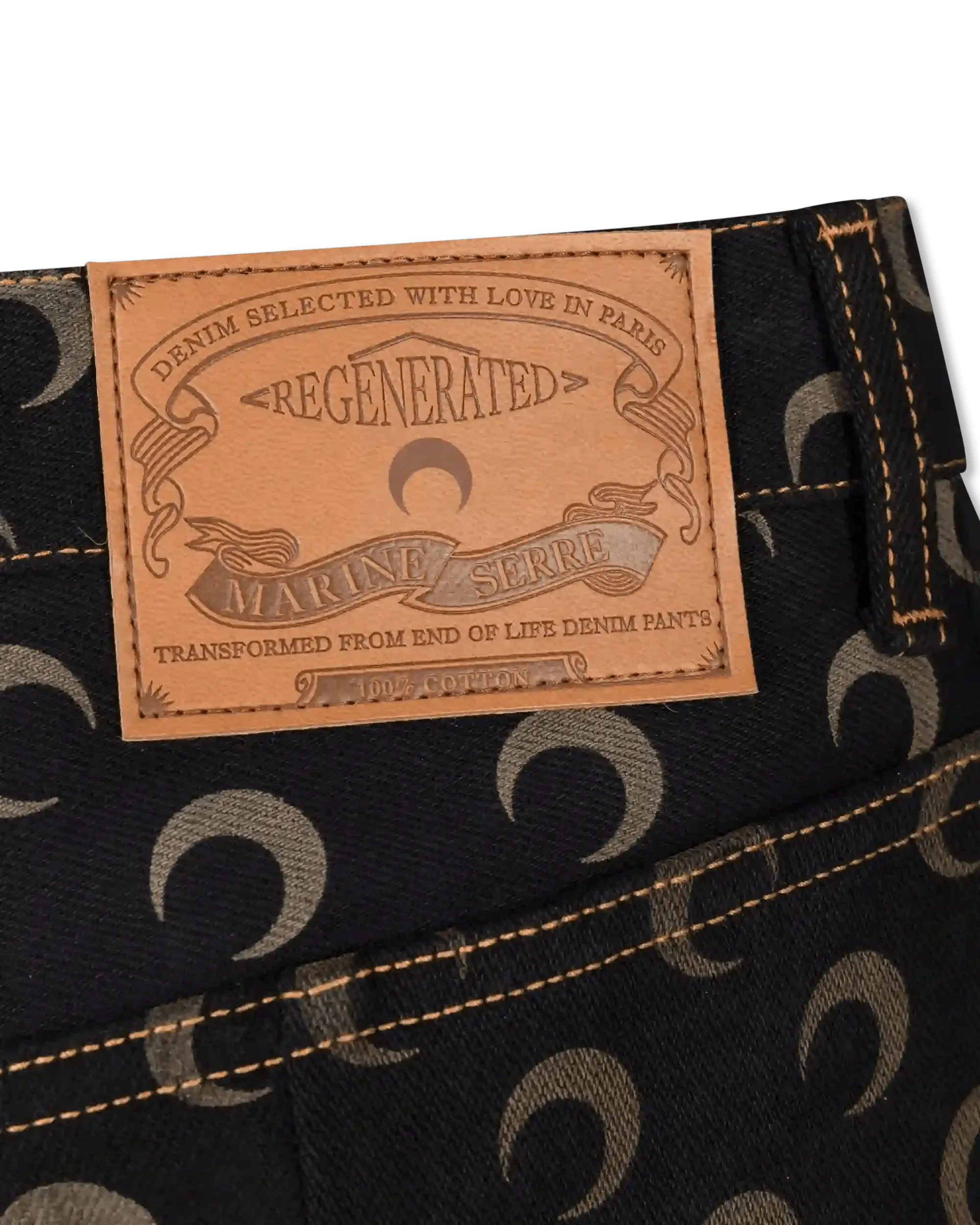 Black Cotton Moon Marine Serre Jeans by Marine Serre | DIHSAN