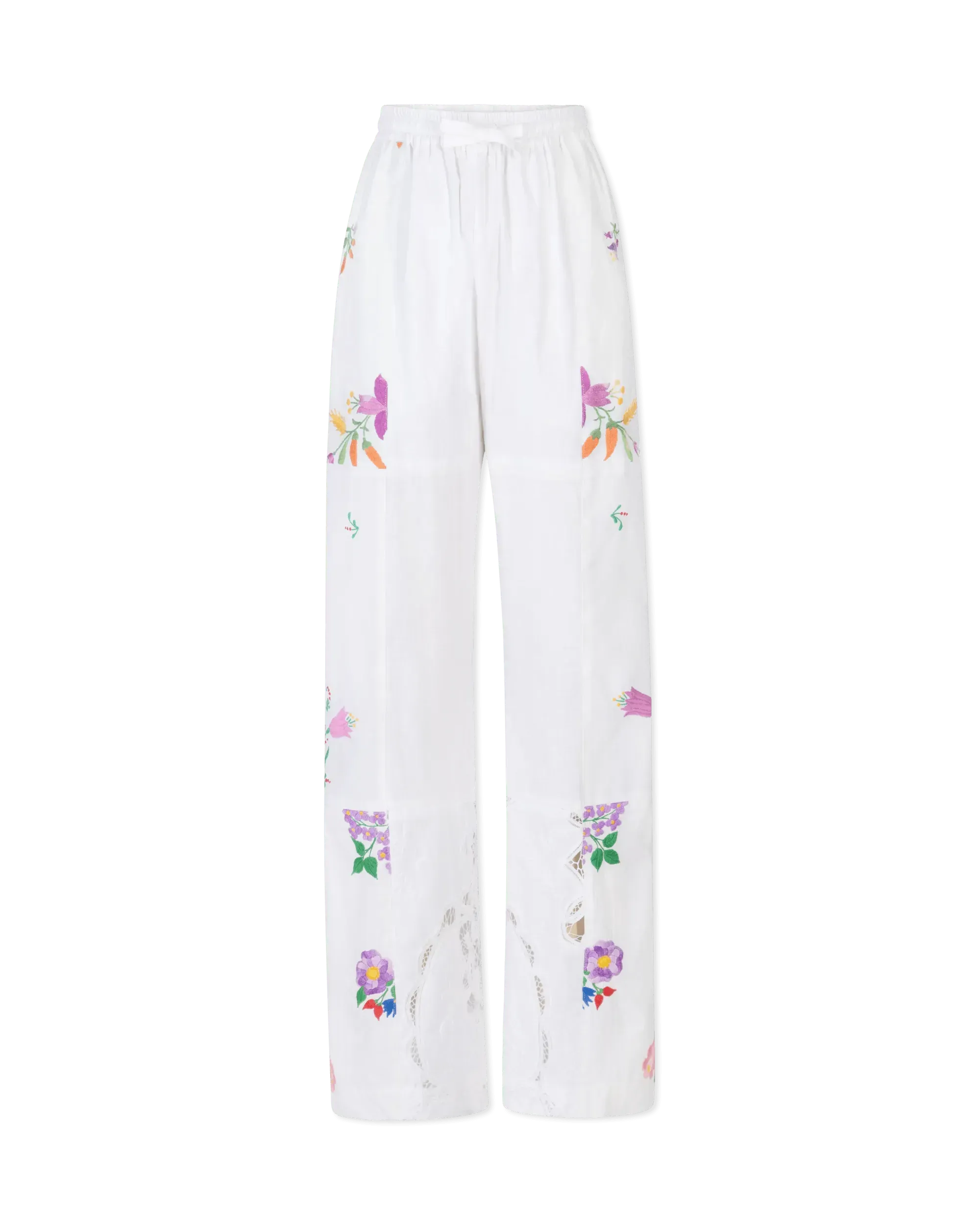 Embroidered Linen Pants - DIHSAN