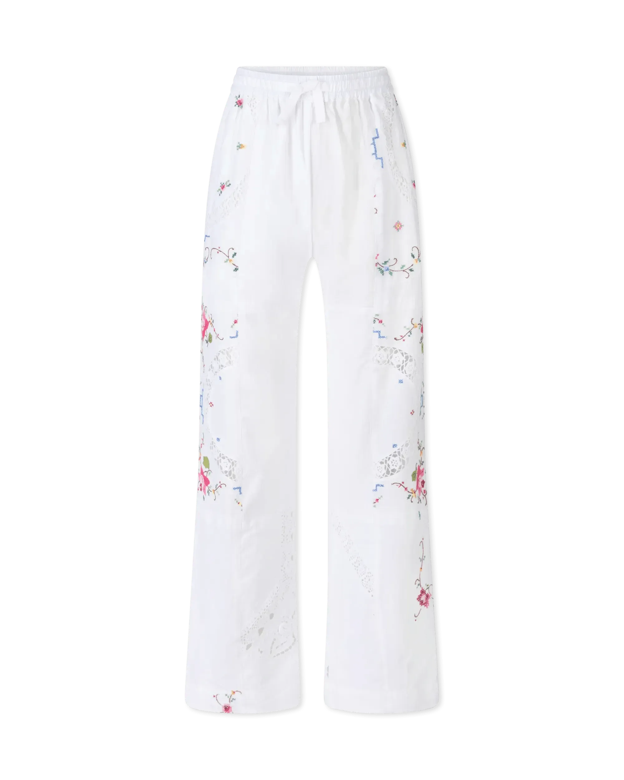Embroidered Linen Pants - DIHSAN