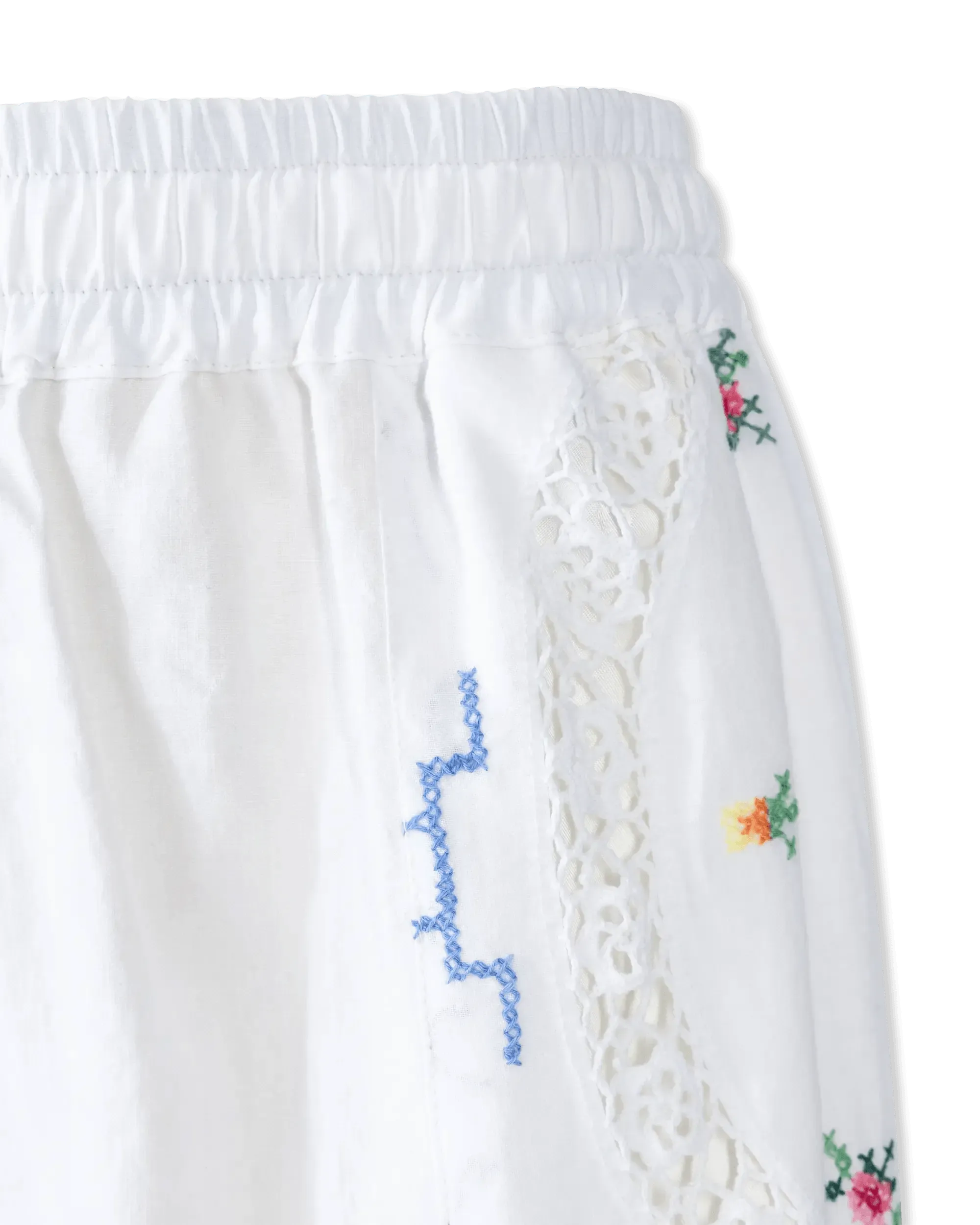 Embroidered Linen Pants - DIHSAN