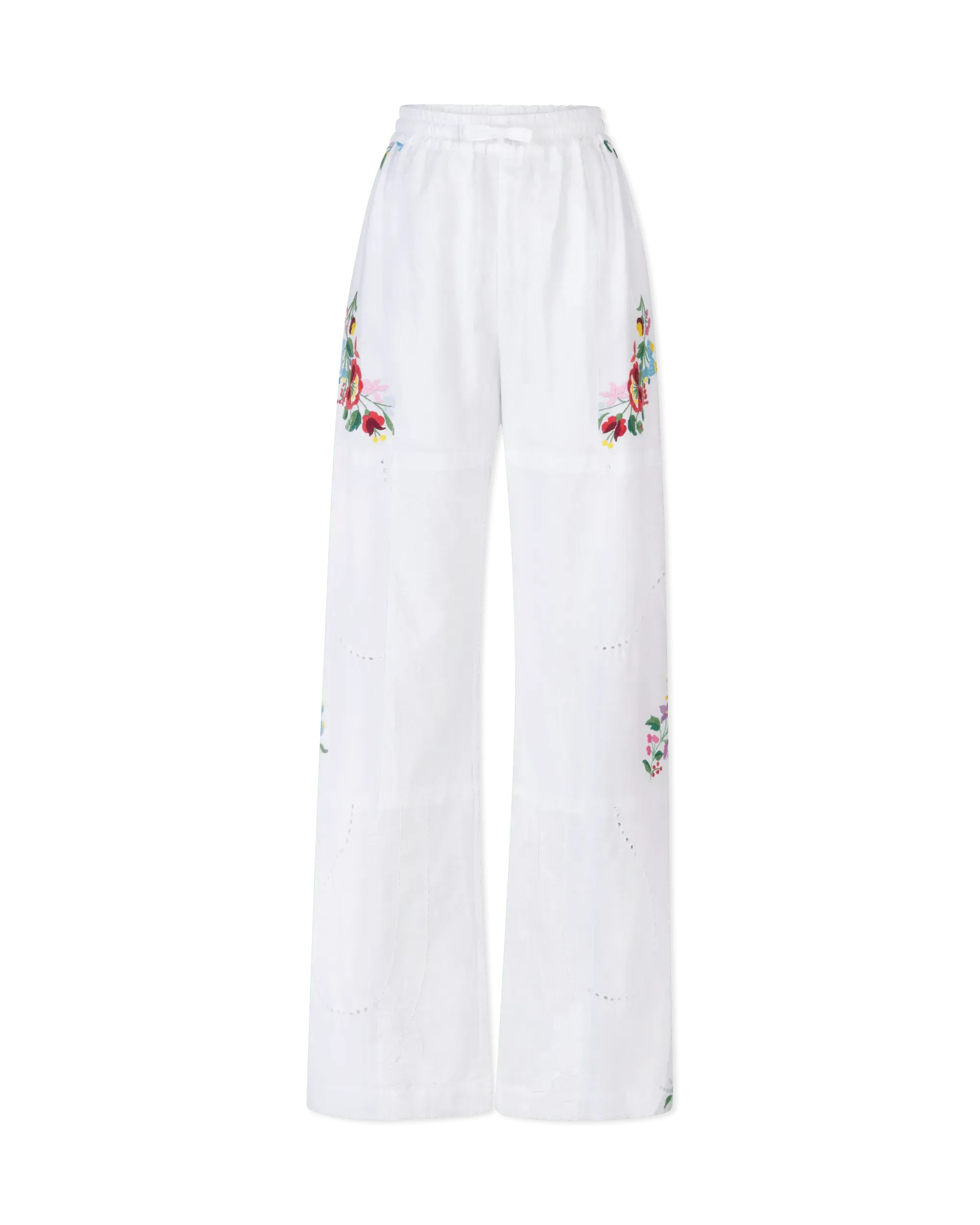 Embroidered Linen Pants - DIHSAN