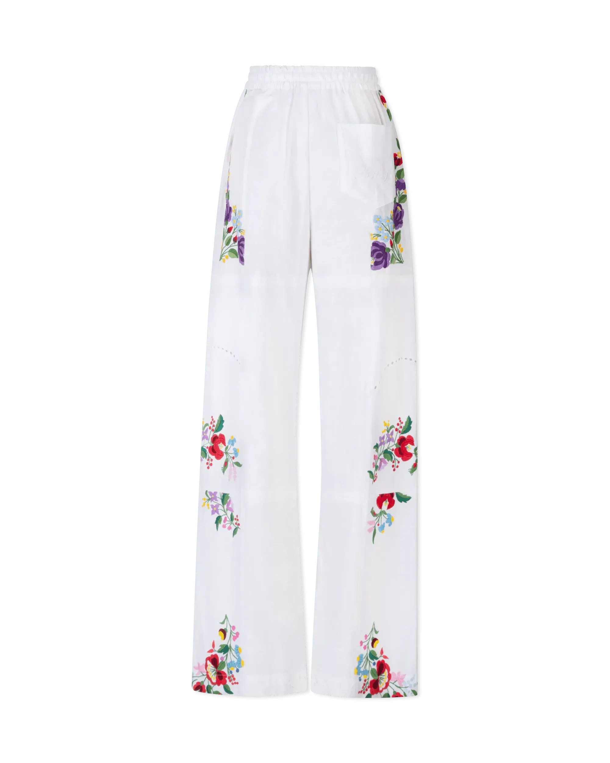Embroidered Linen Pants - DIHSAN