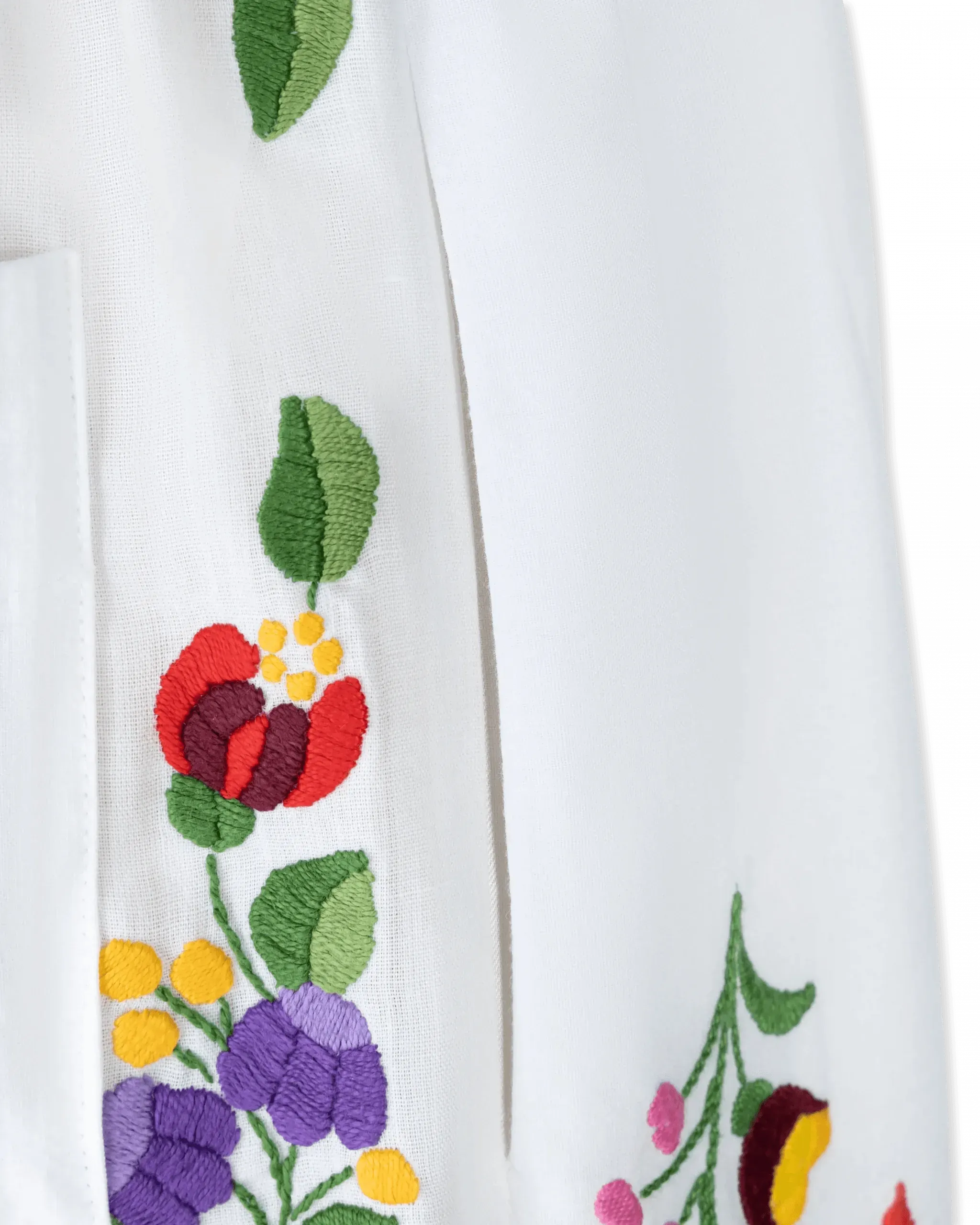 Embroidered Linen Pants - DIHSAN