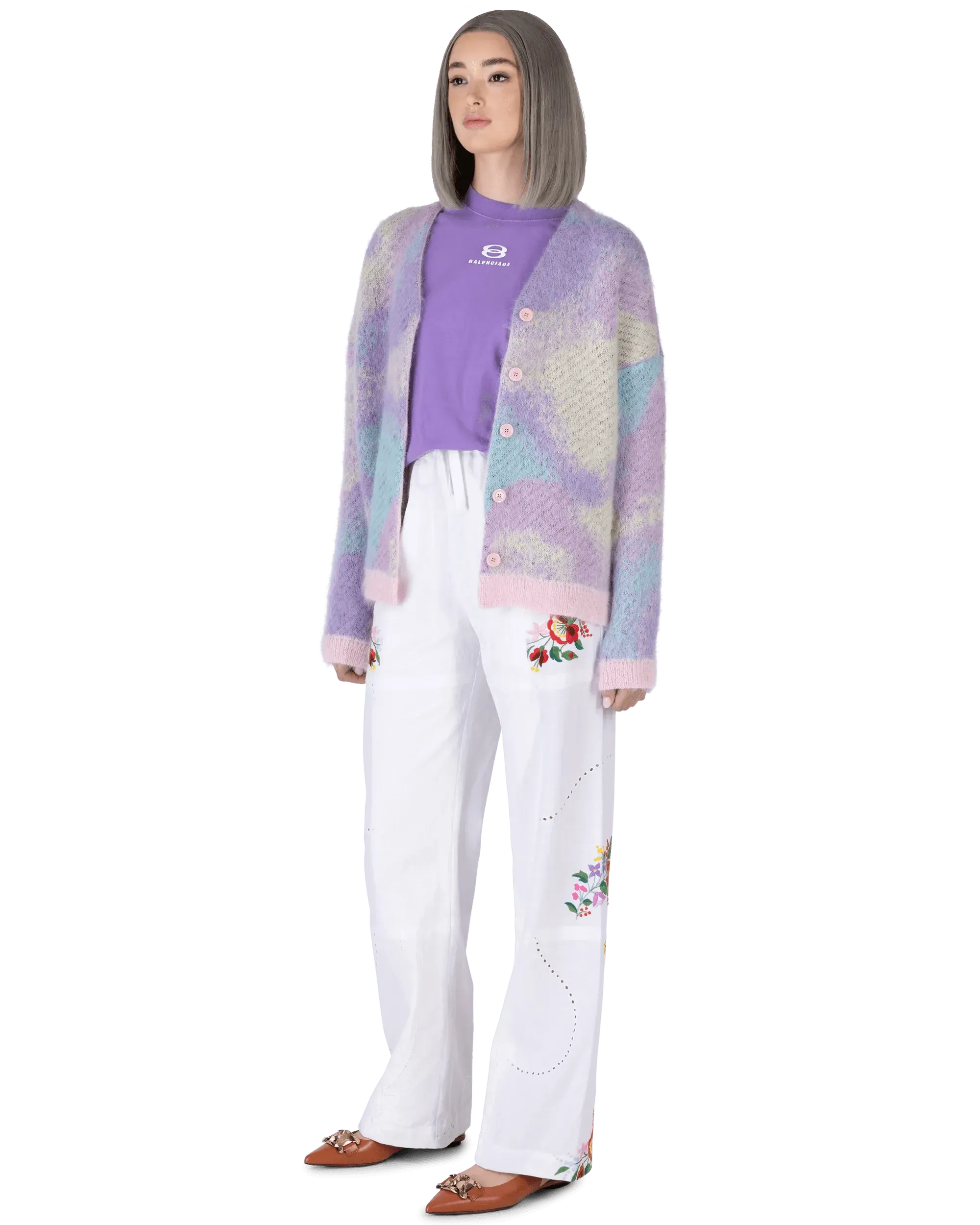 Embroidered Linen Pants - DIHSAN
