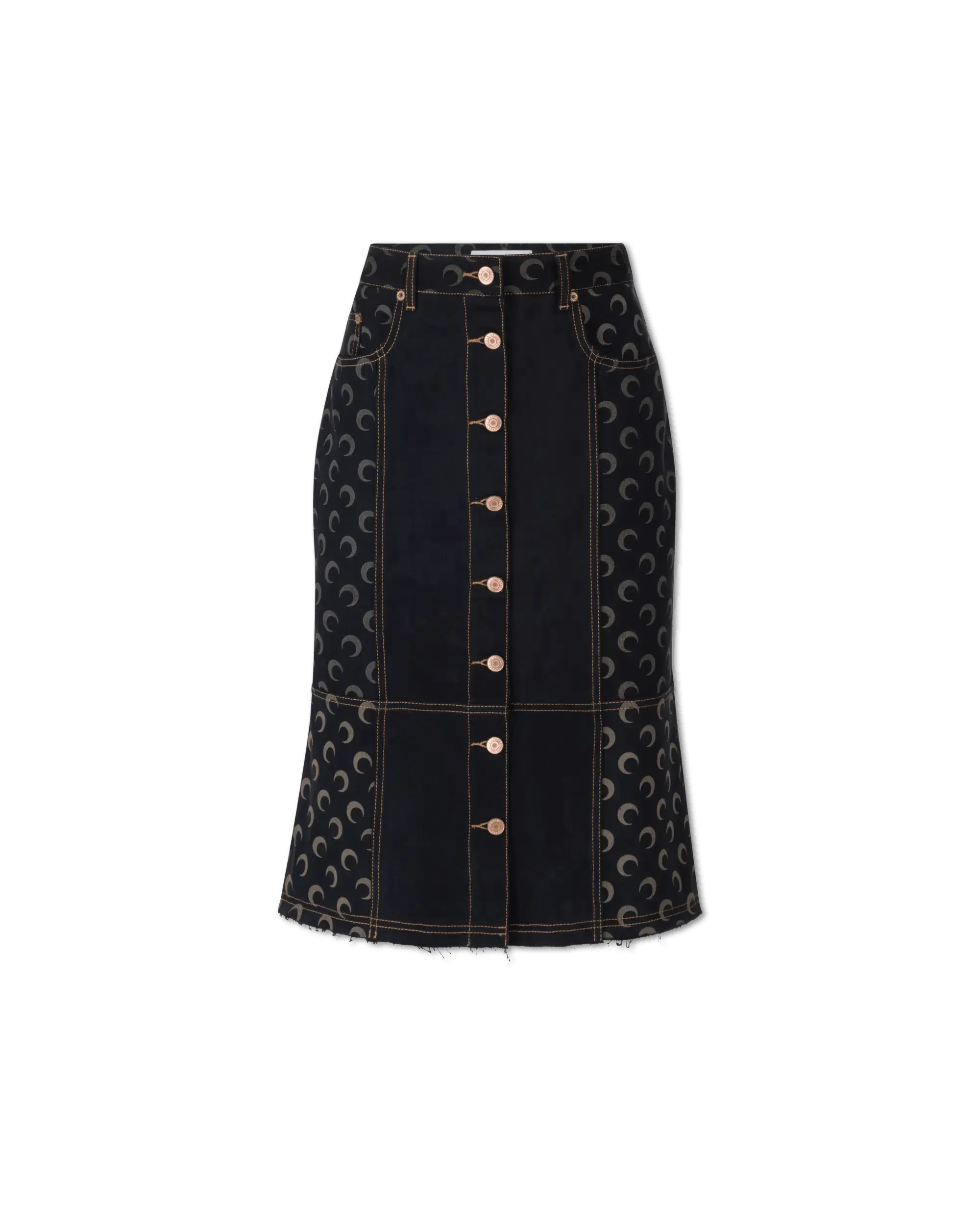 Moon Denim Button-Down Midi Skirt - DIHSAN
