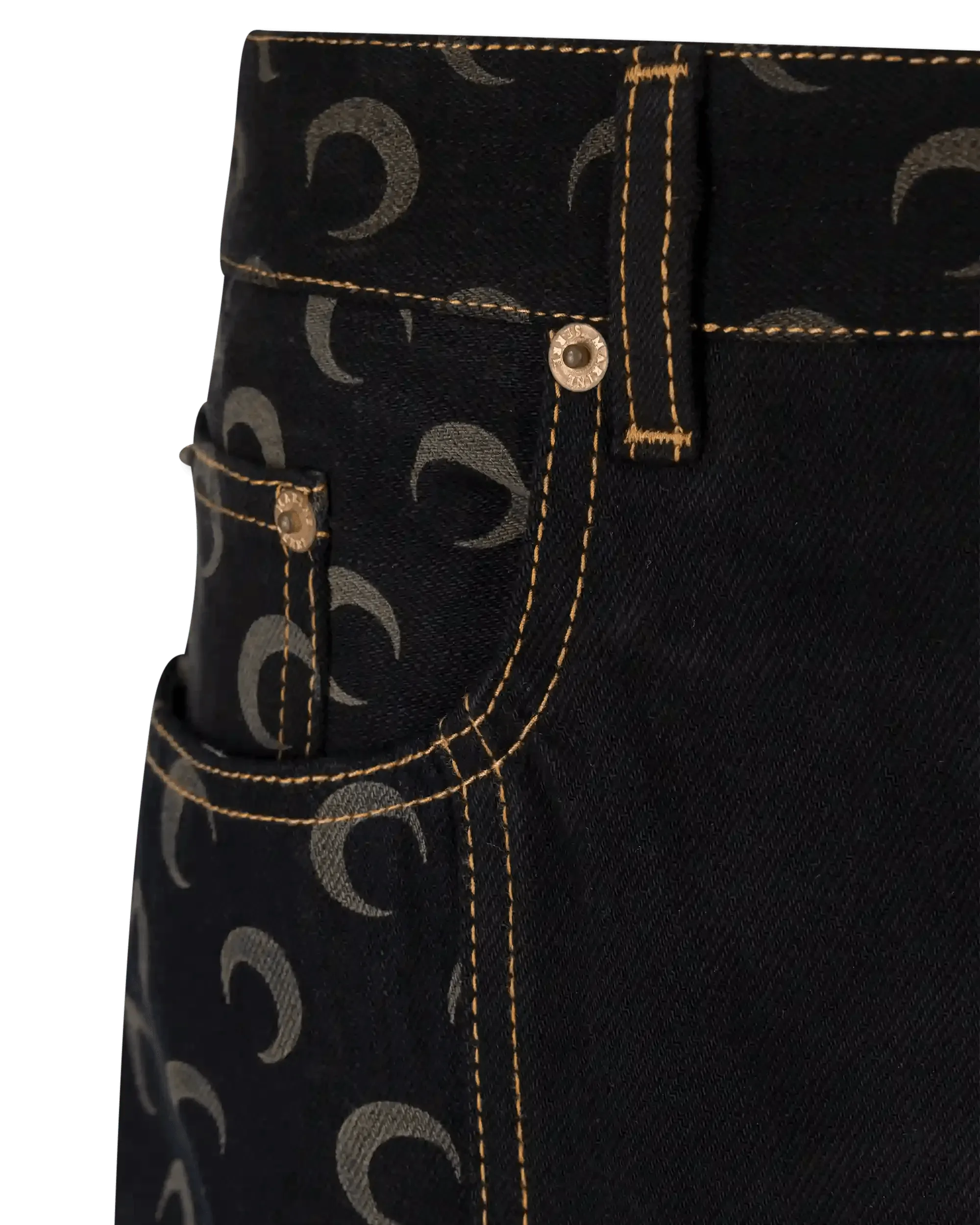 Moon Denim Button-Down Midi Skirt - DIHSAN