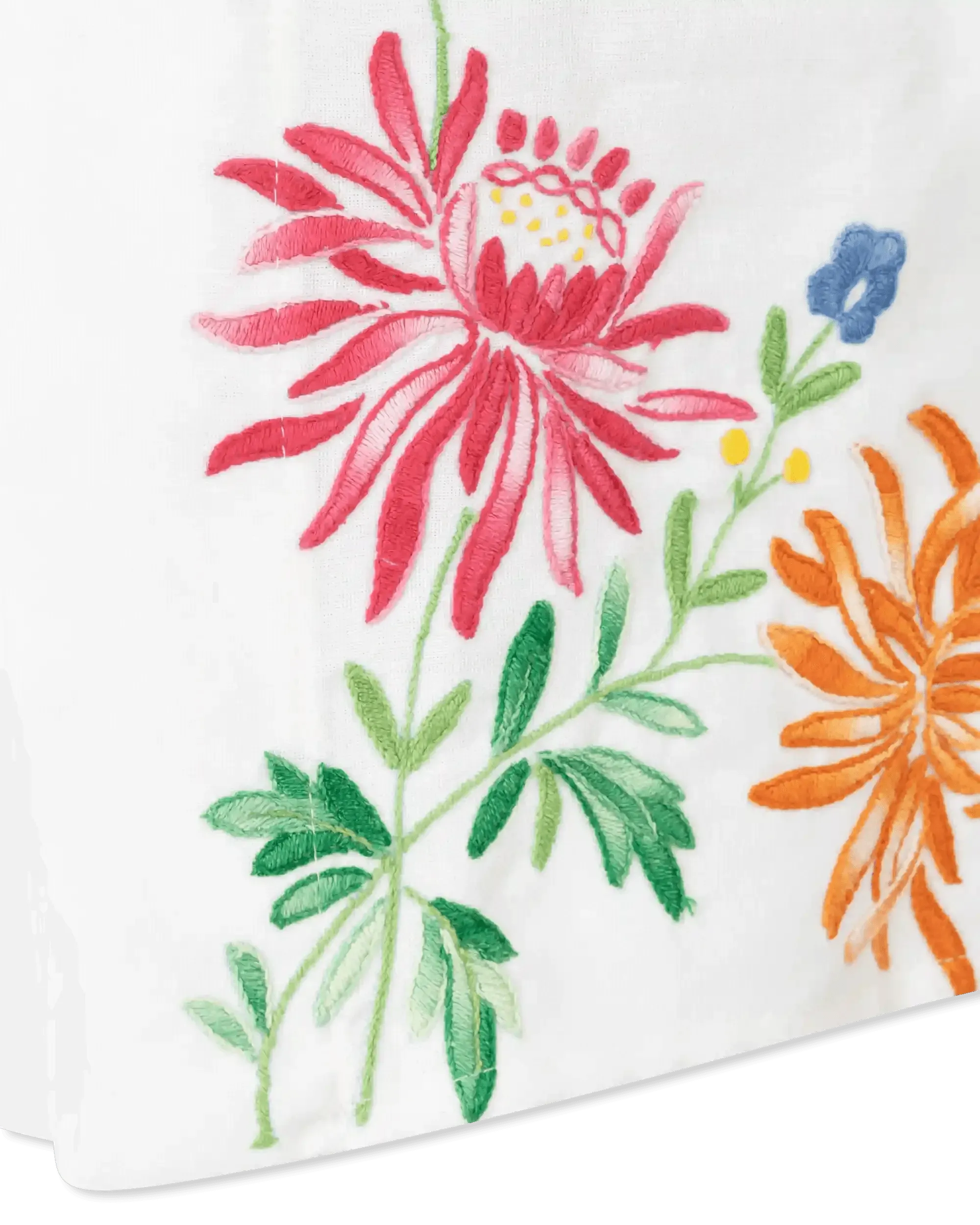 Embroidered Linen Slit Skirt - DIHSAN