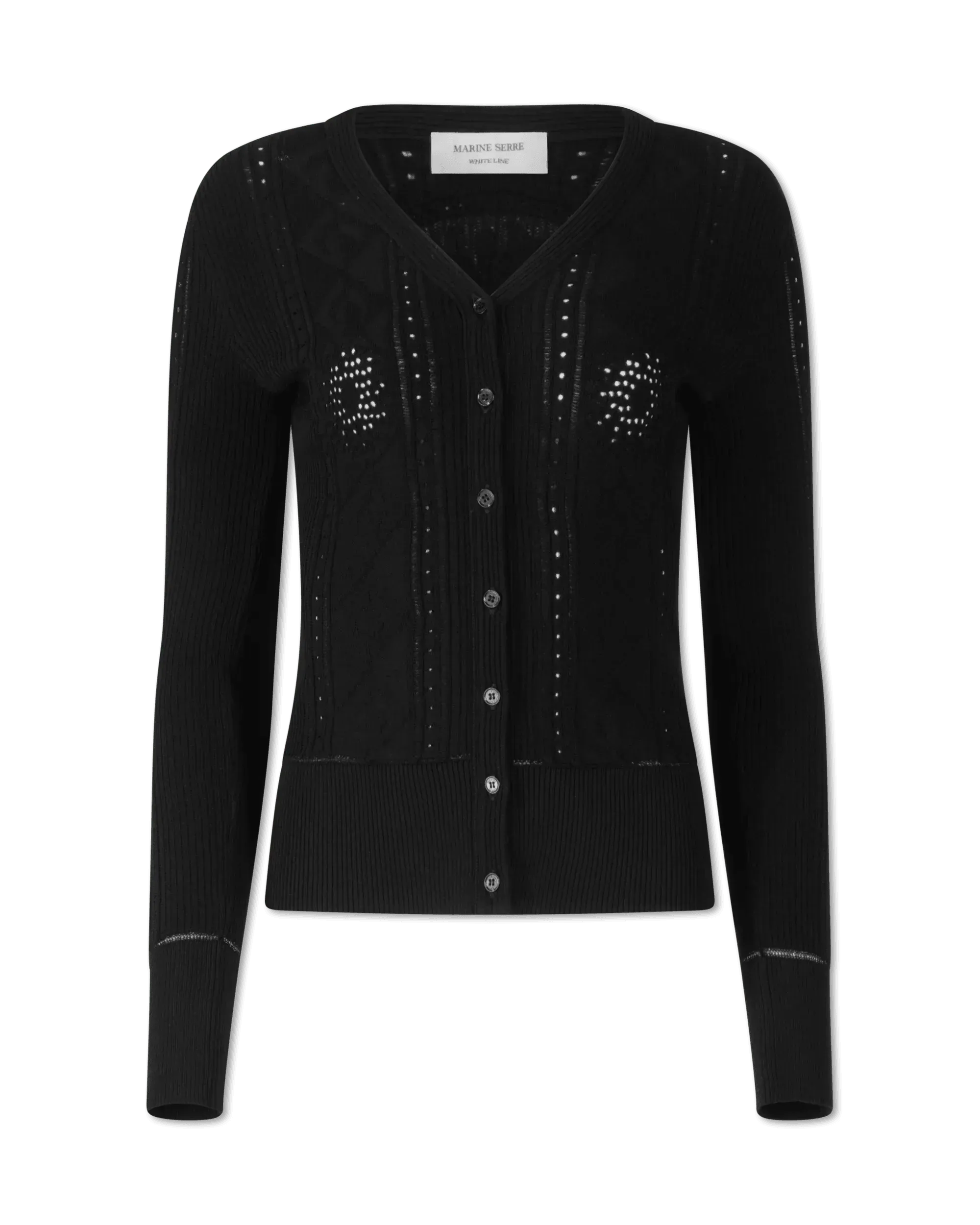 Lunar Pointelle Knit Cardigan - DIHSAN