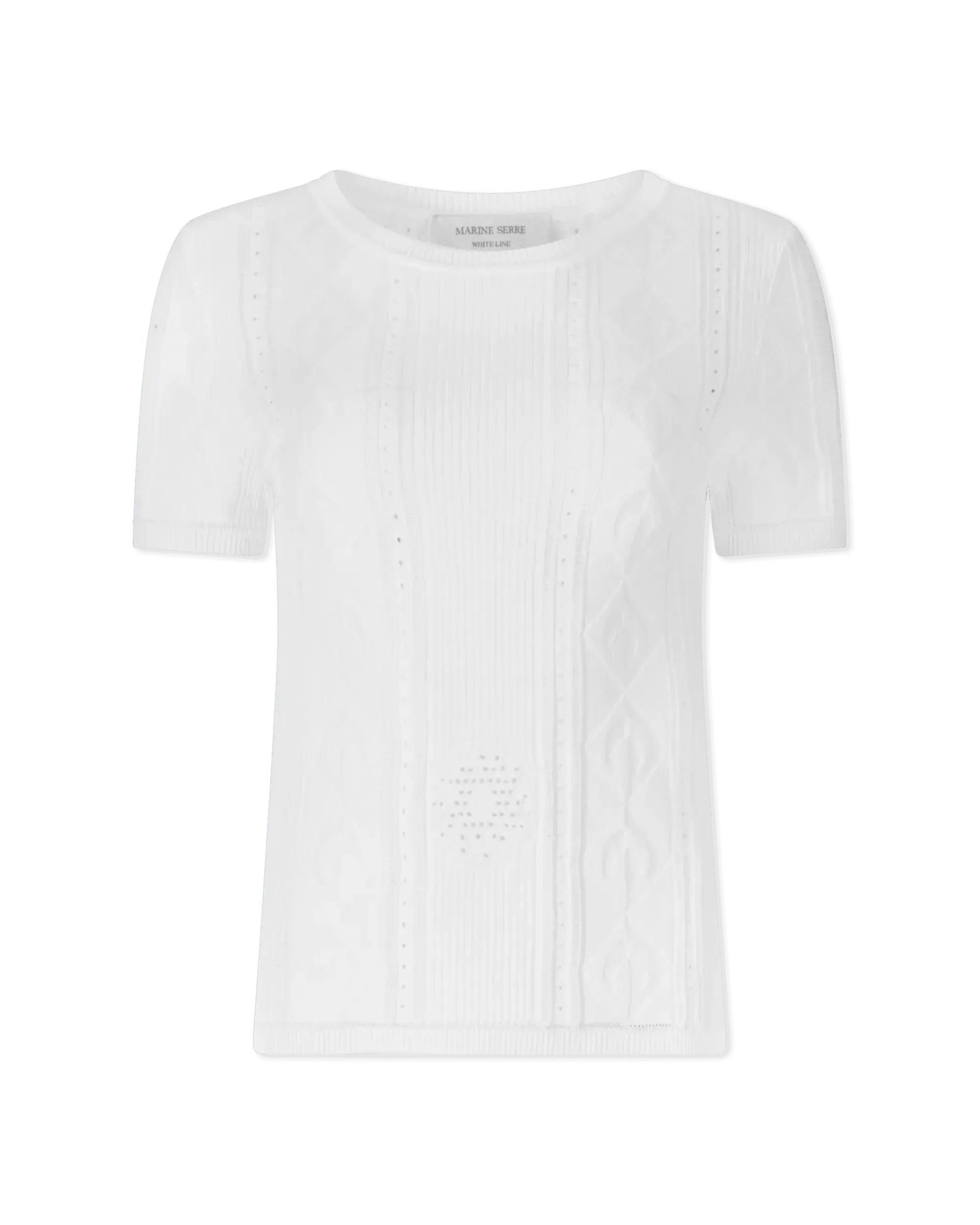 Lunar Pointelle Knit Short Sleeve Top - DIHSAN
