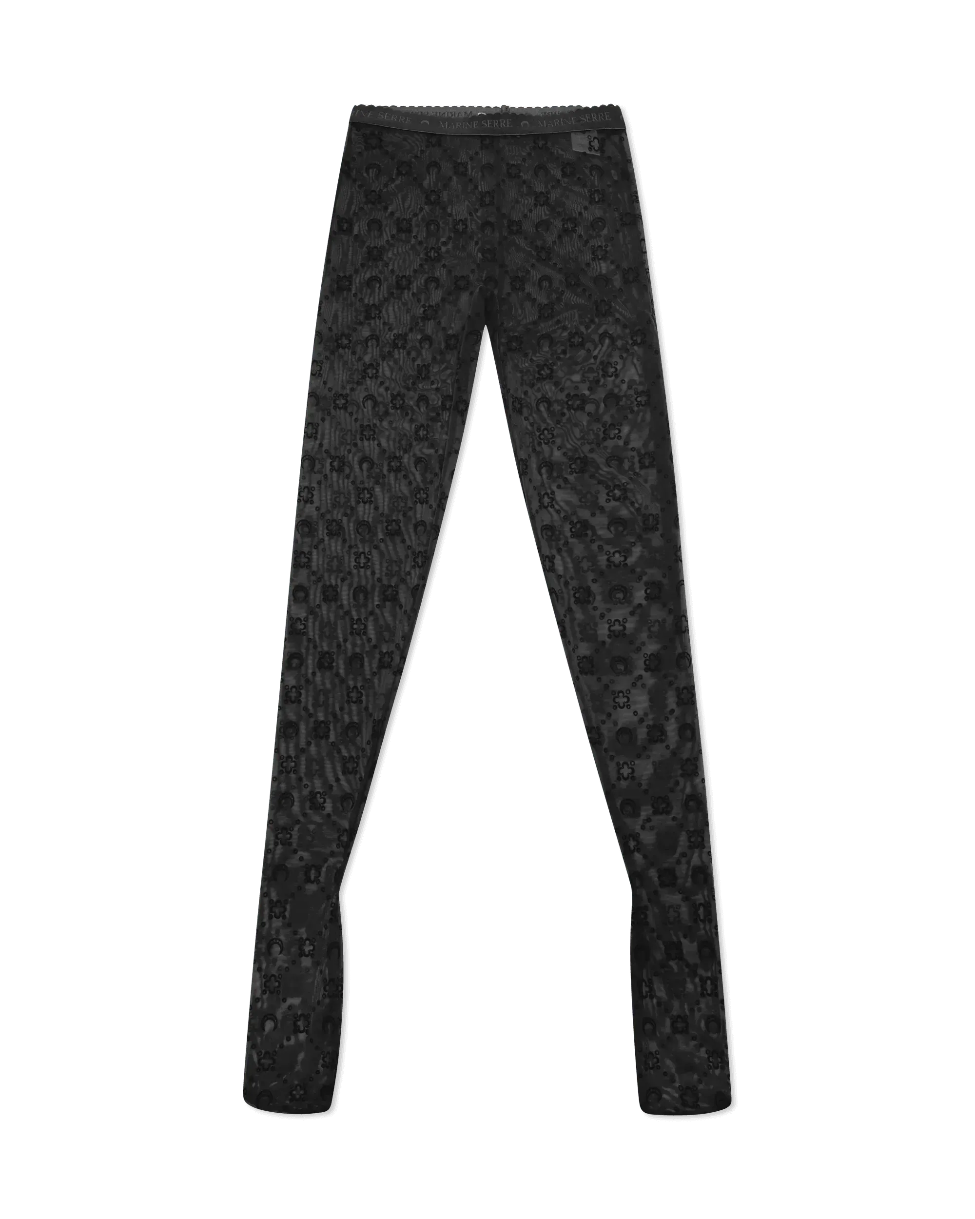 Moonogram Flocked Mesh Tights - DIHSAN