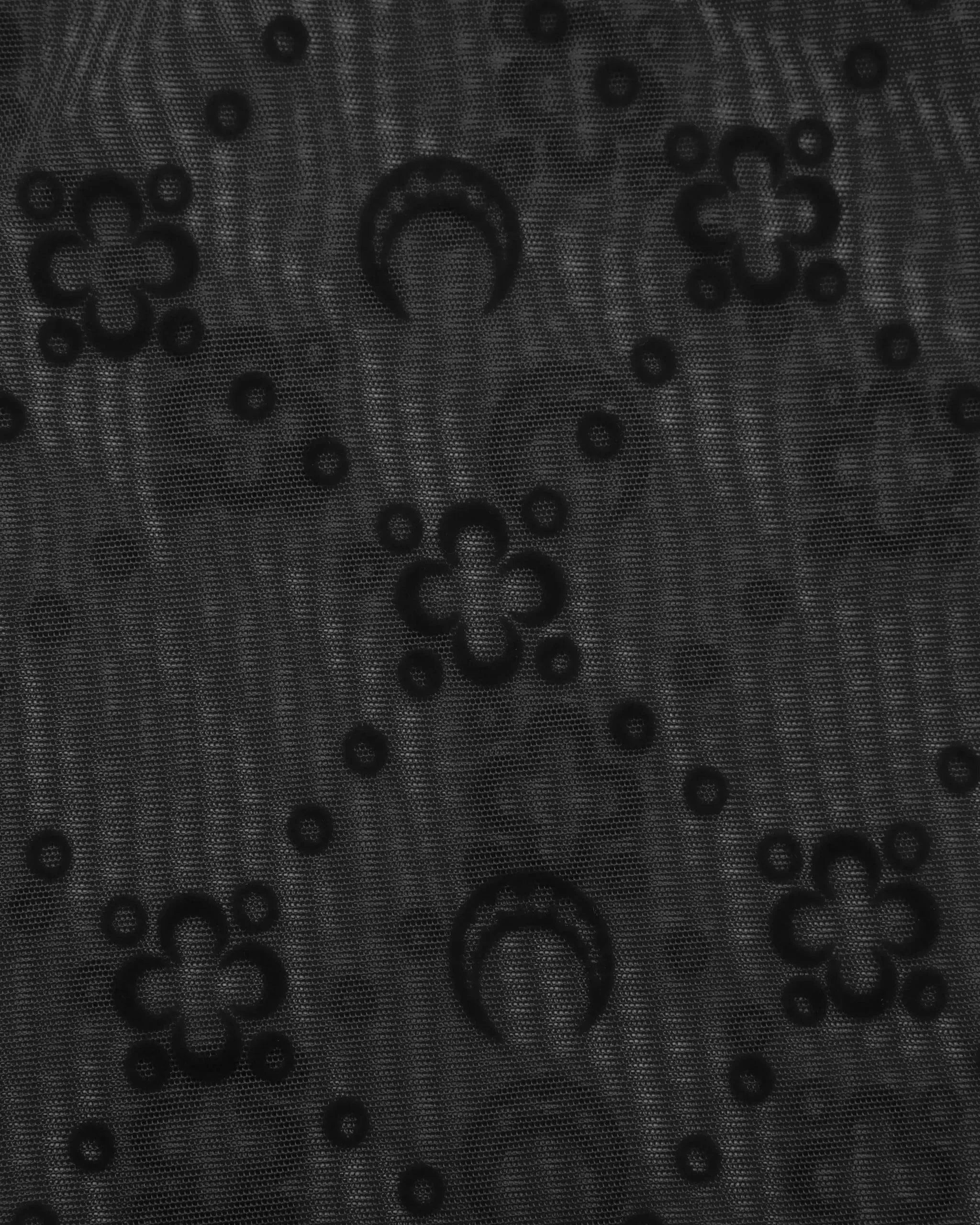 Moonogram Flocked Mesh Tights - DIHSAN