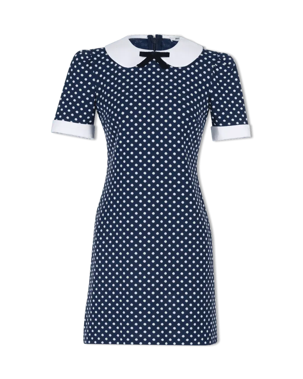 Collared Polka Dot Dress - DIHSAN