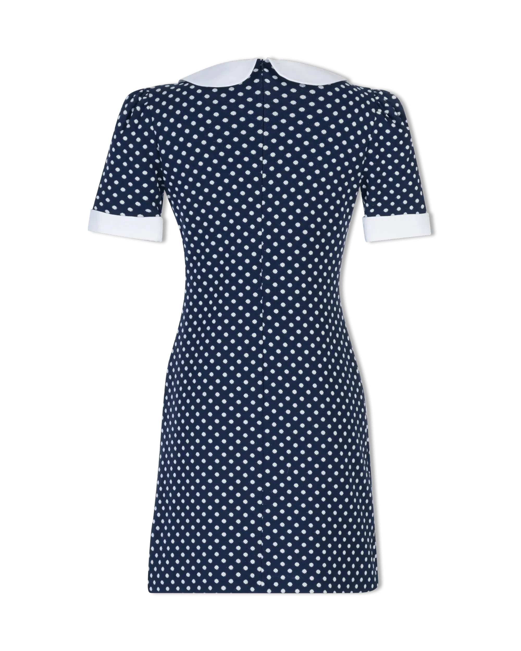 Collared Polka Dot Dress - DIHSAN