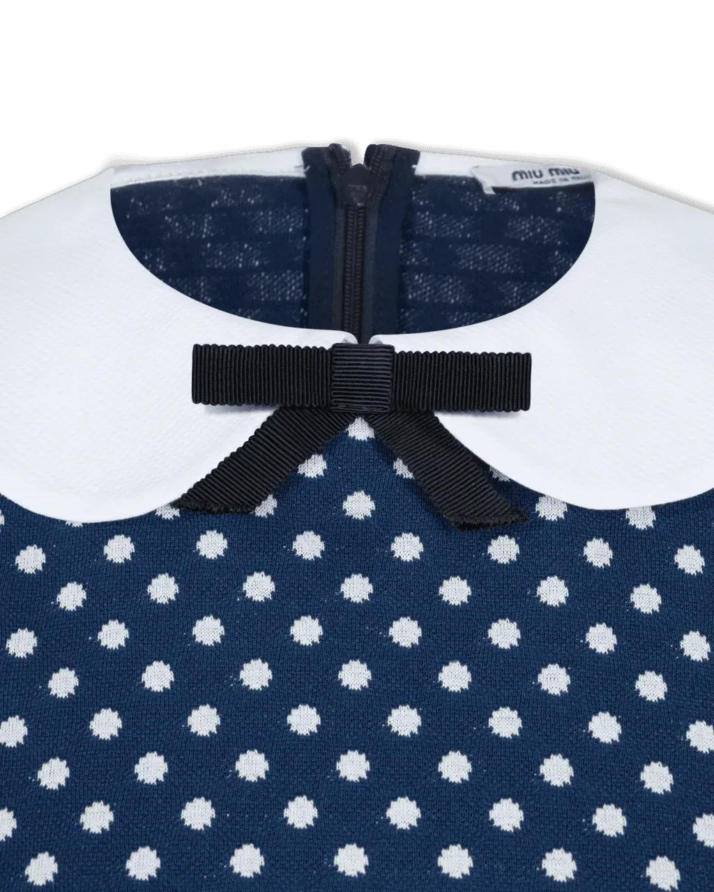 Collared Polka Dot Dress - DIHSAN