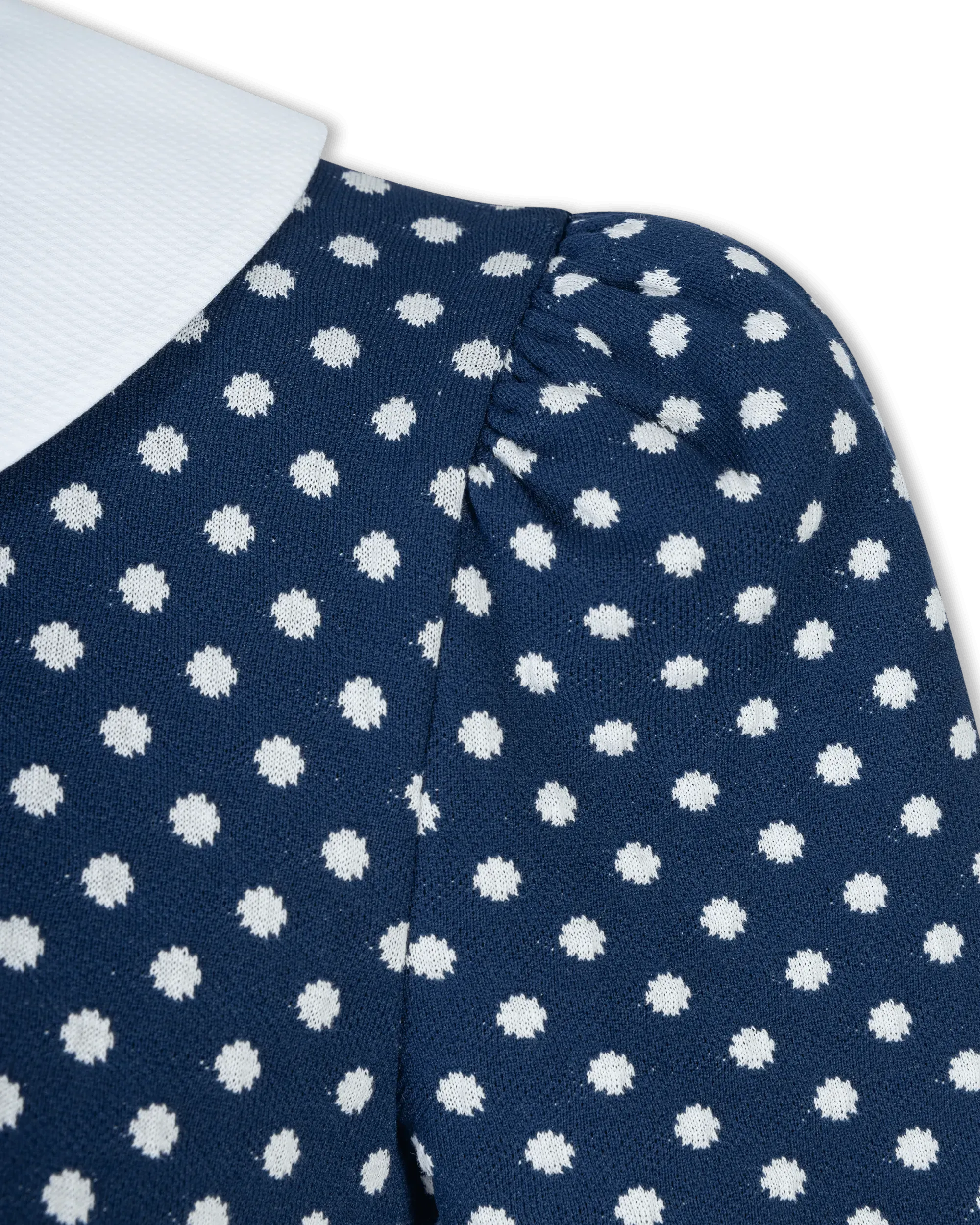 Collared Polka Dot Dress - DIHSAN