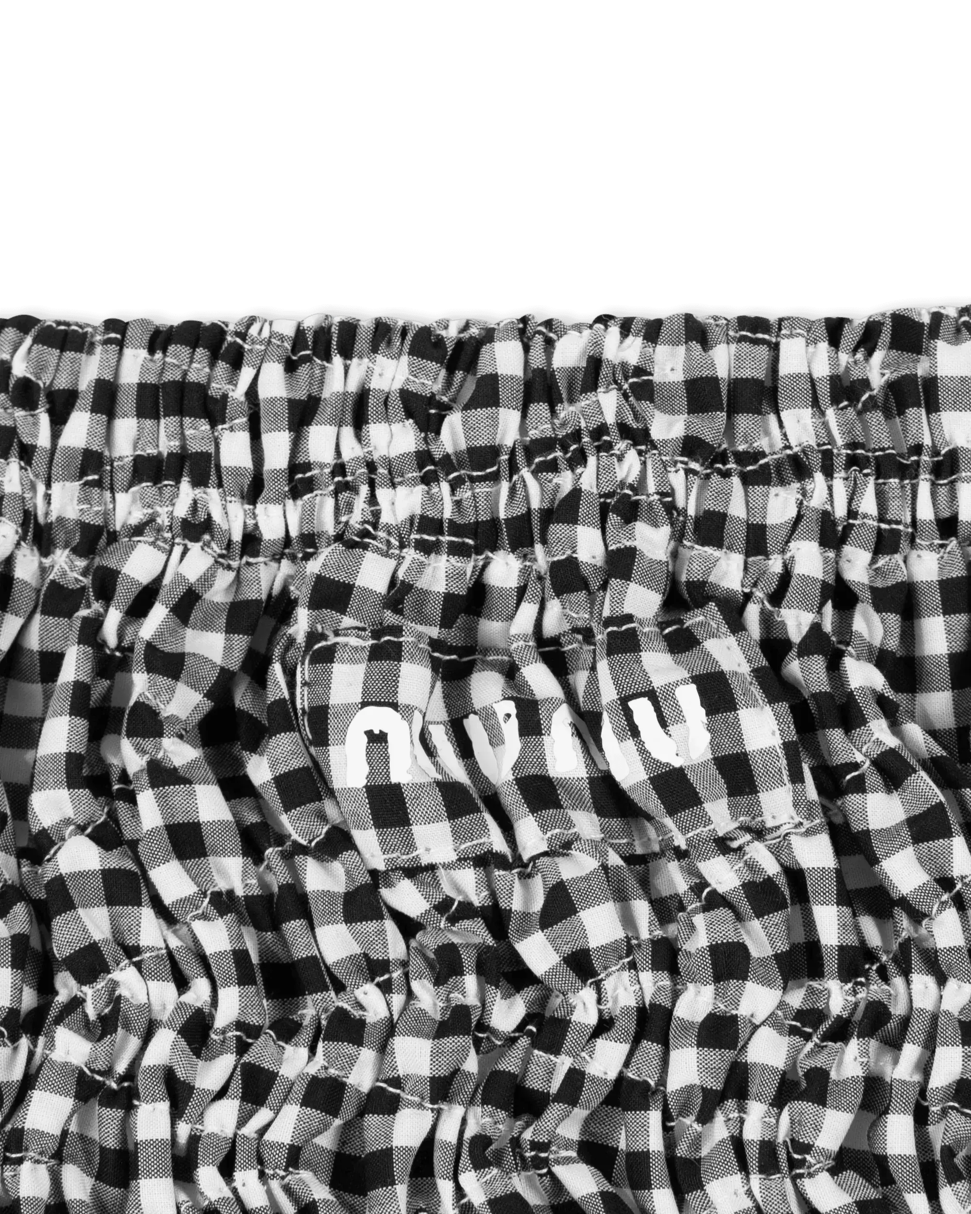 Scrunched Gingham Midi Skirt - DIHSAN