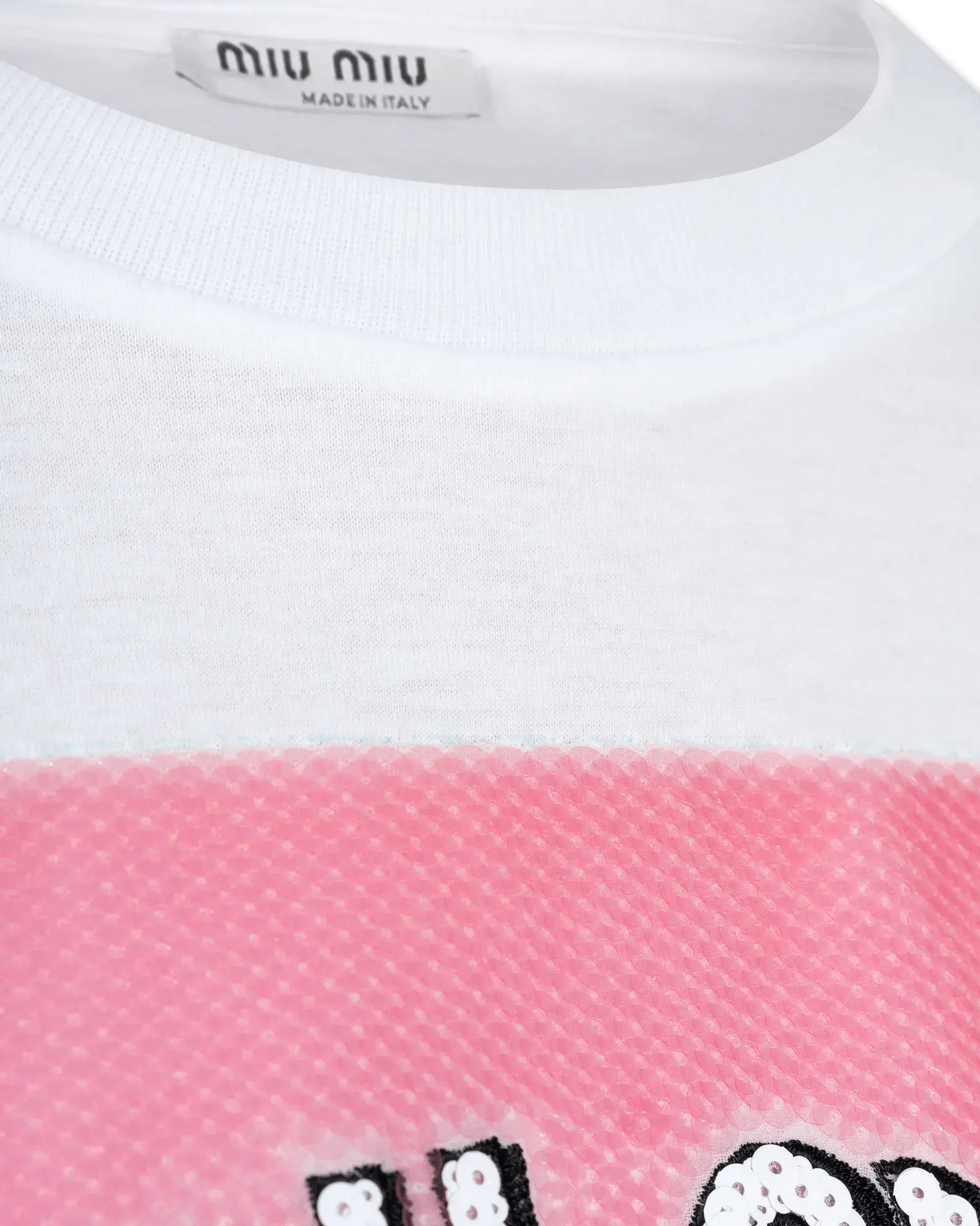 Sequinned Logo Cropped T-Shirt - DIHSAN