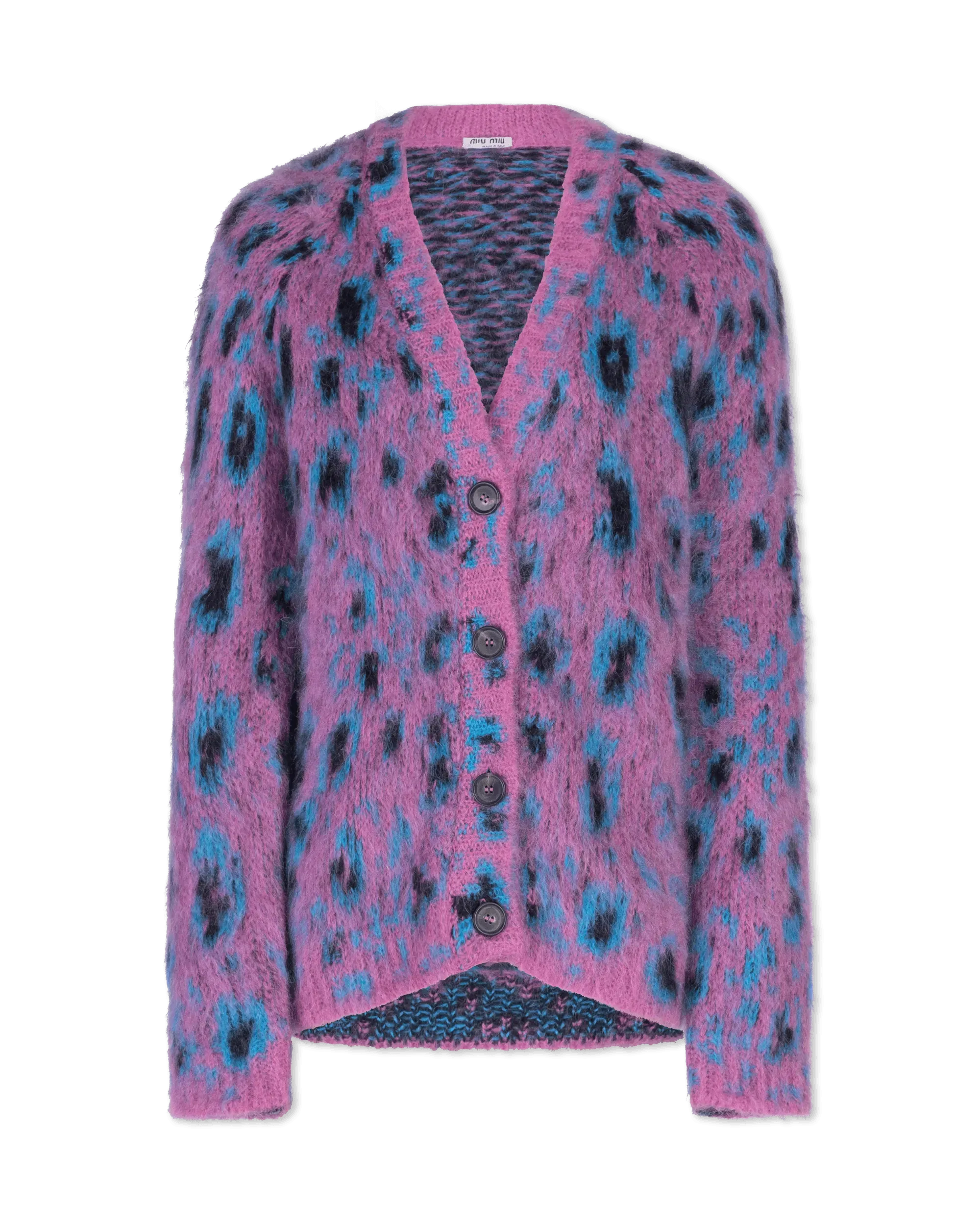 Mohair Leopard Print F3 Cardigan - DIHSAN