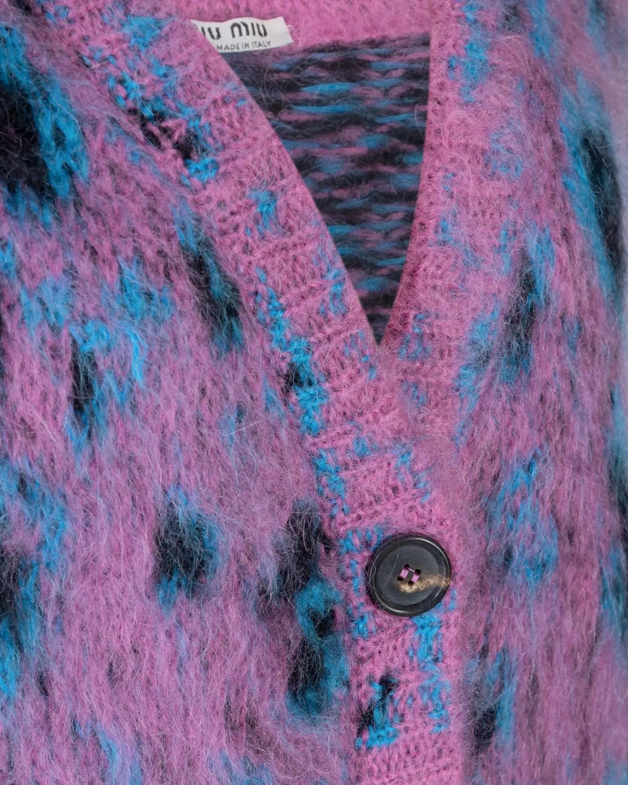 Mohair Leopard Print F3 Cardigan - DIHSAN
