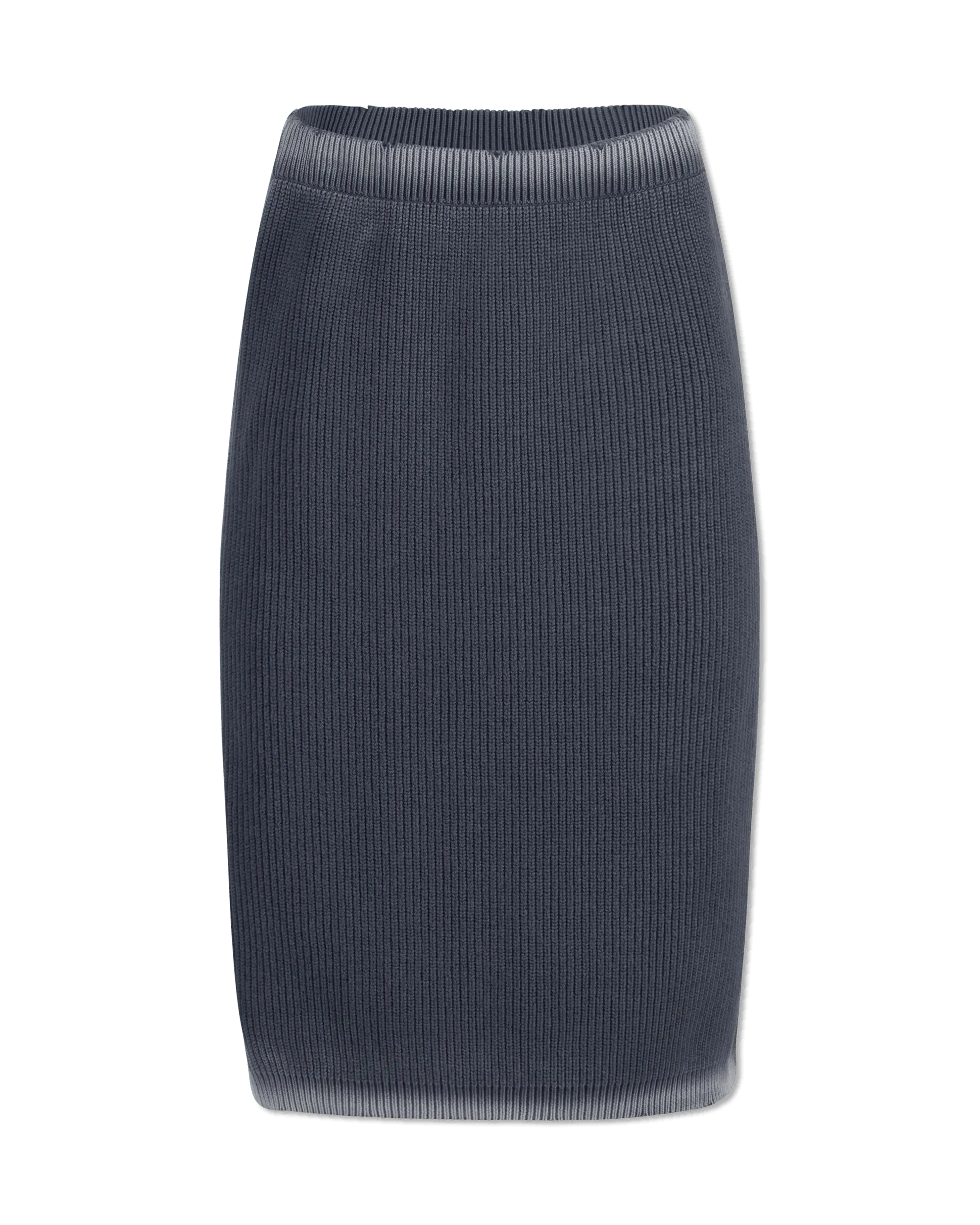 Cotton Ribbed Midi Skirt - DIHSAN