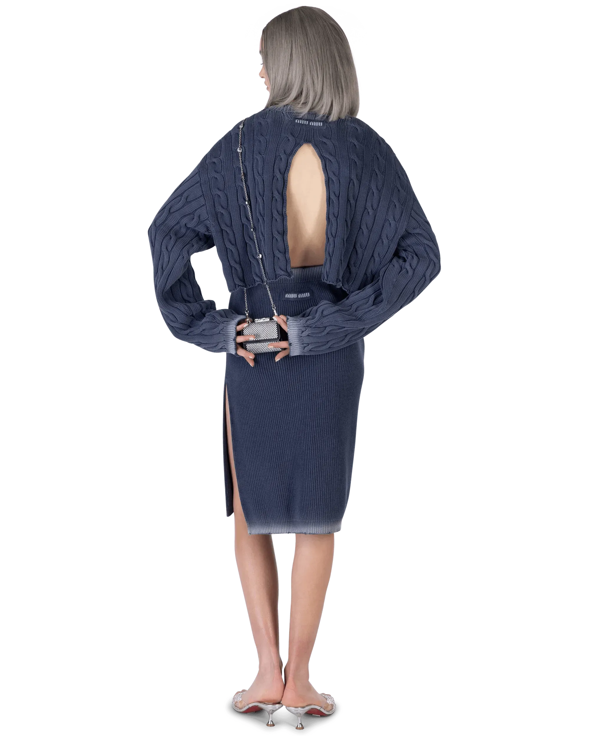Cotton Ribbed Midi Skirt - DIHSAN