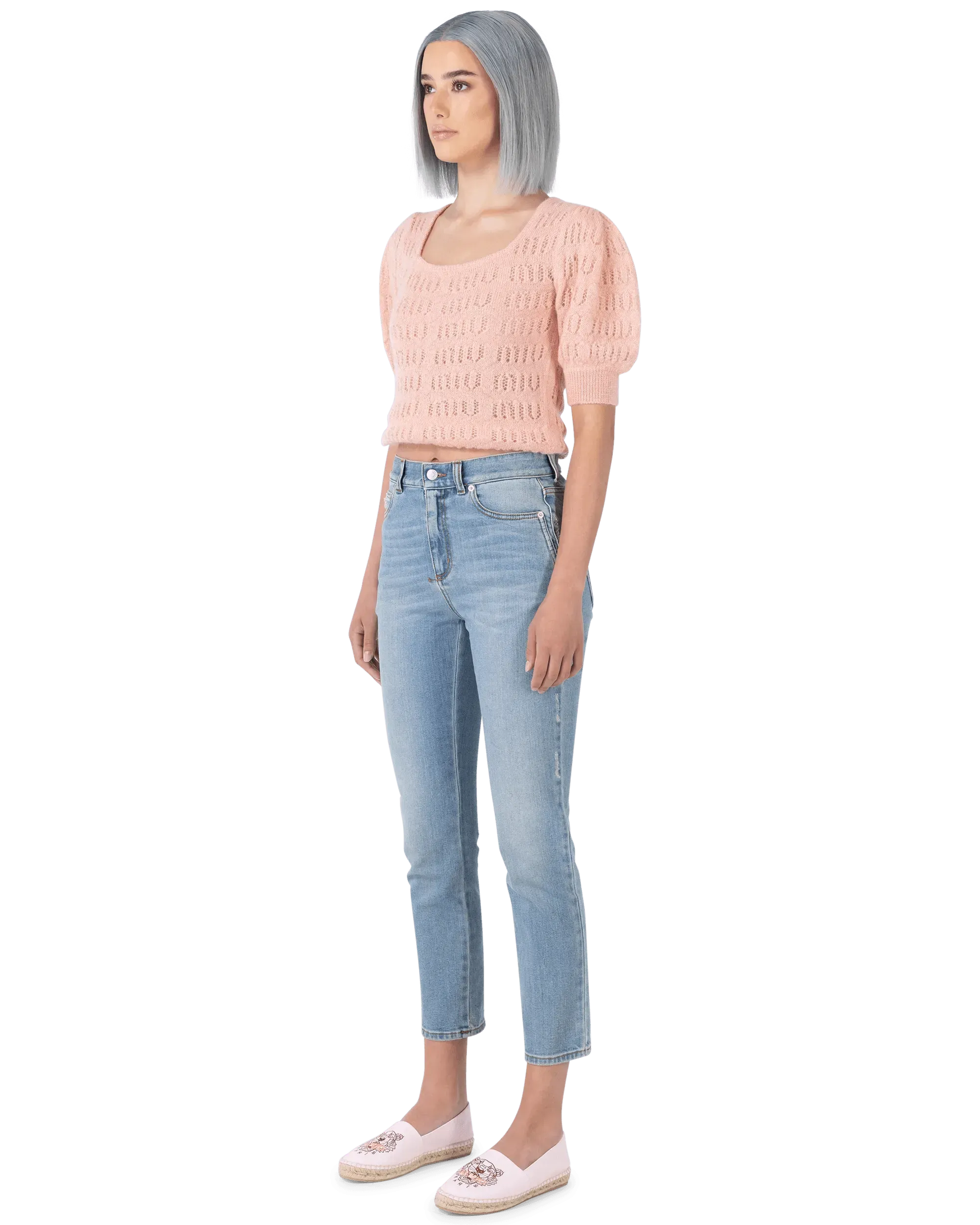 Puff Sleeve Mohair F7 Sweater - DIHSAN