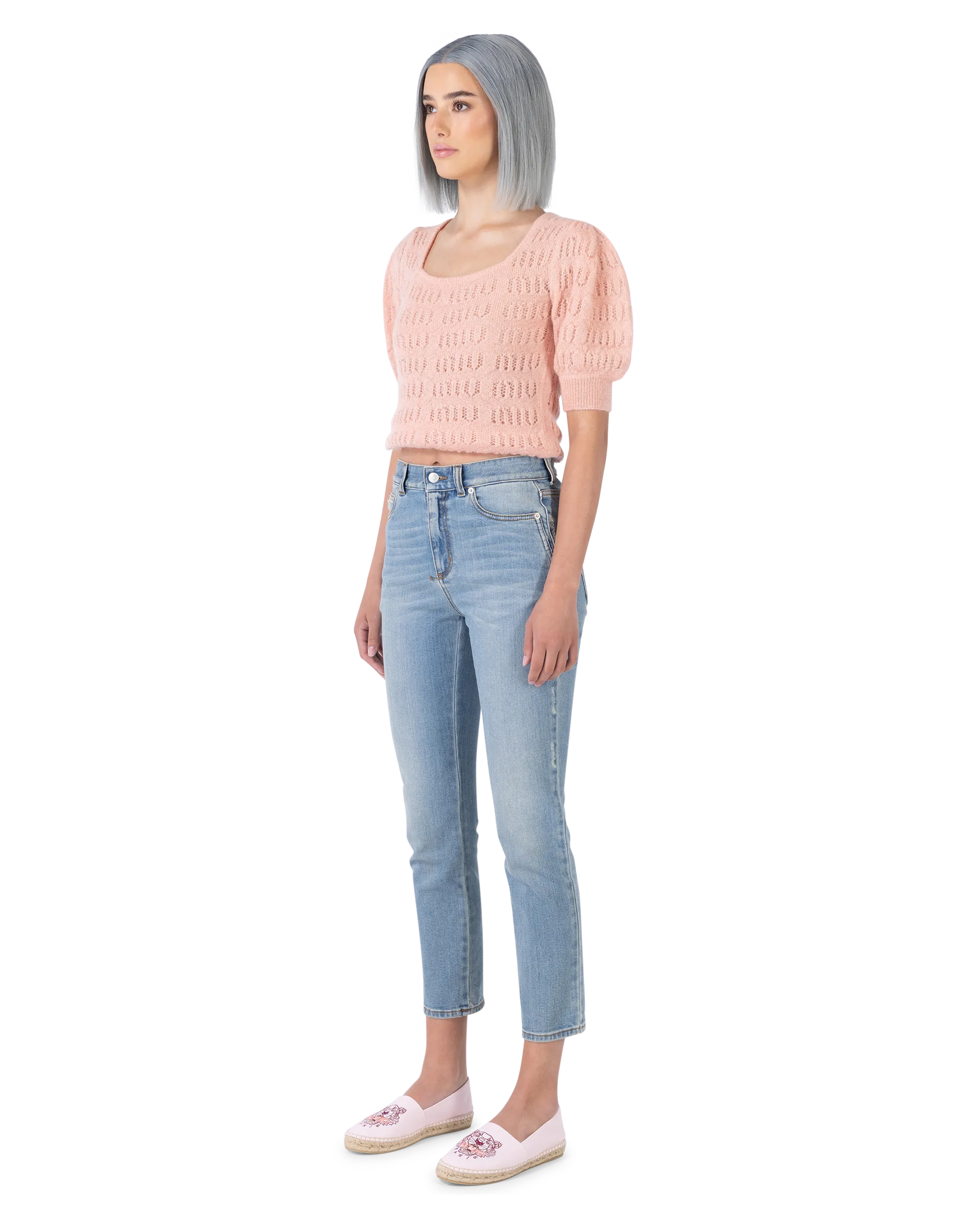 Puff Sleeve Mohair F7 Sweater