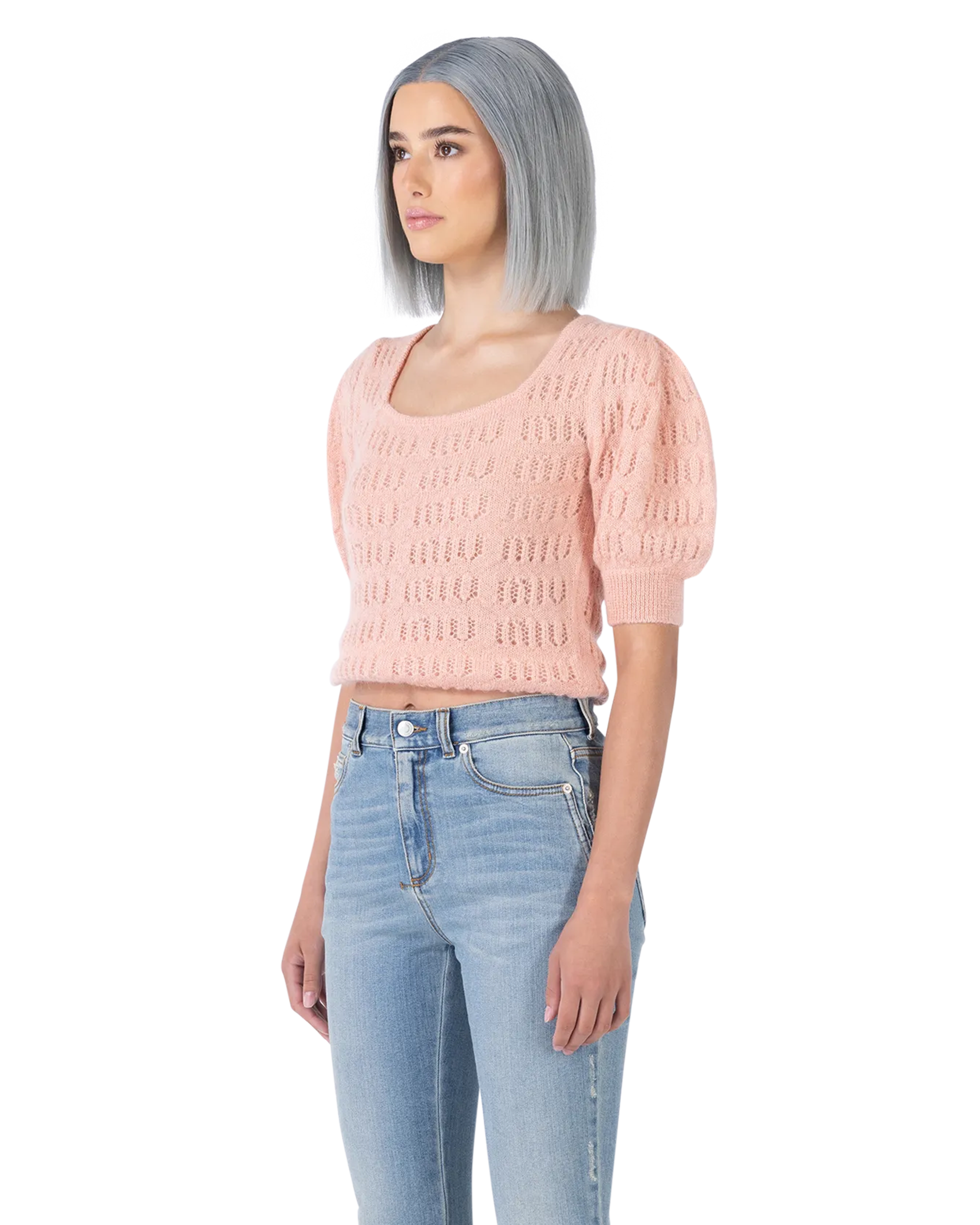 Puff Sleeve Mohair F7 Sweater