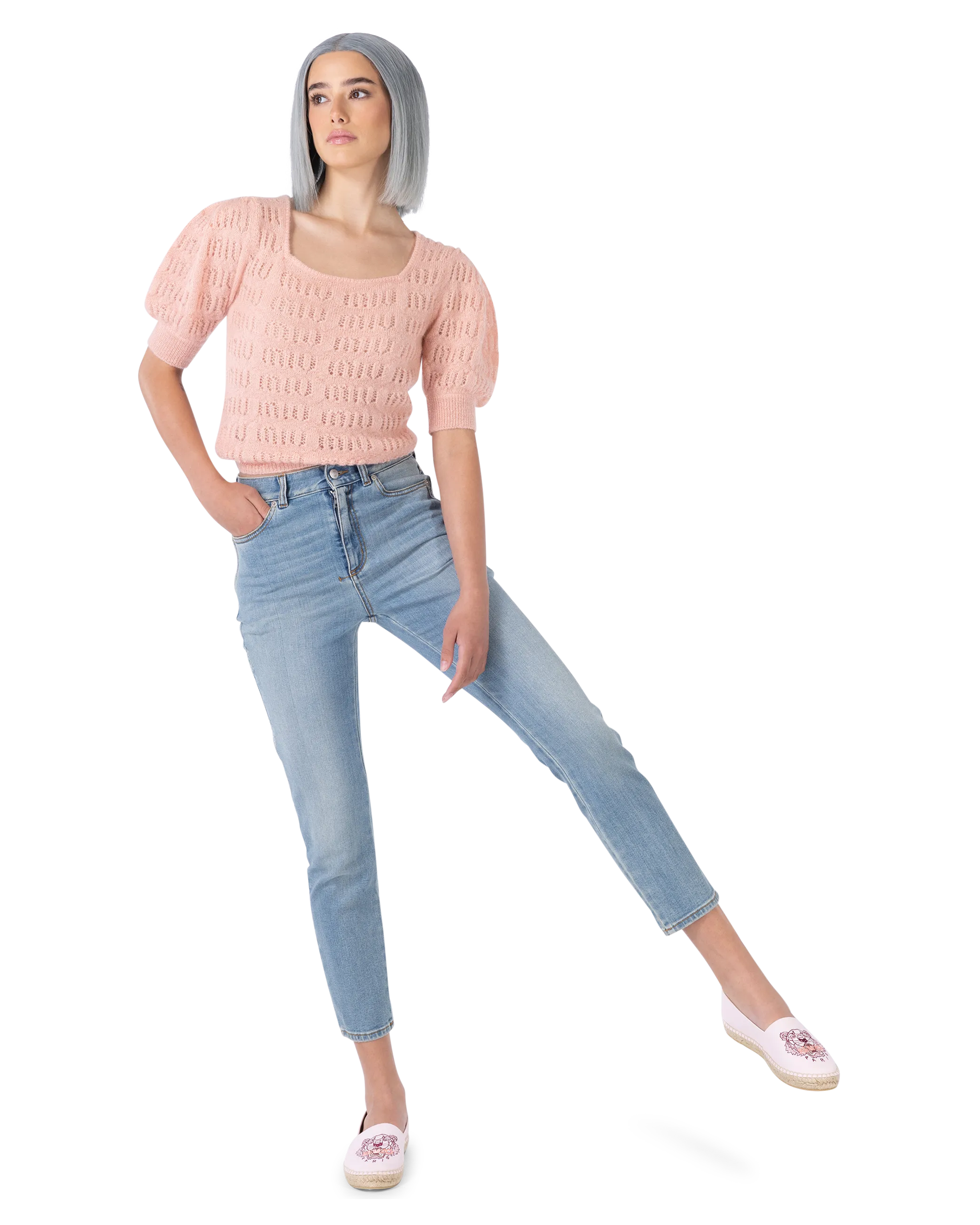 Puff Sleeve Mohair F7 Sweater