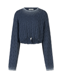 Woven Knit Cropped Sweater - DIHSAN