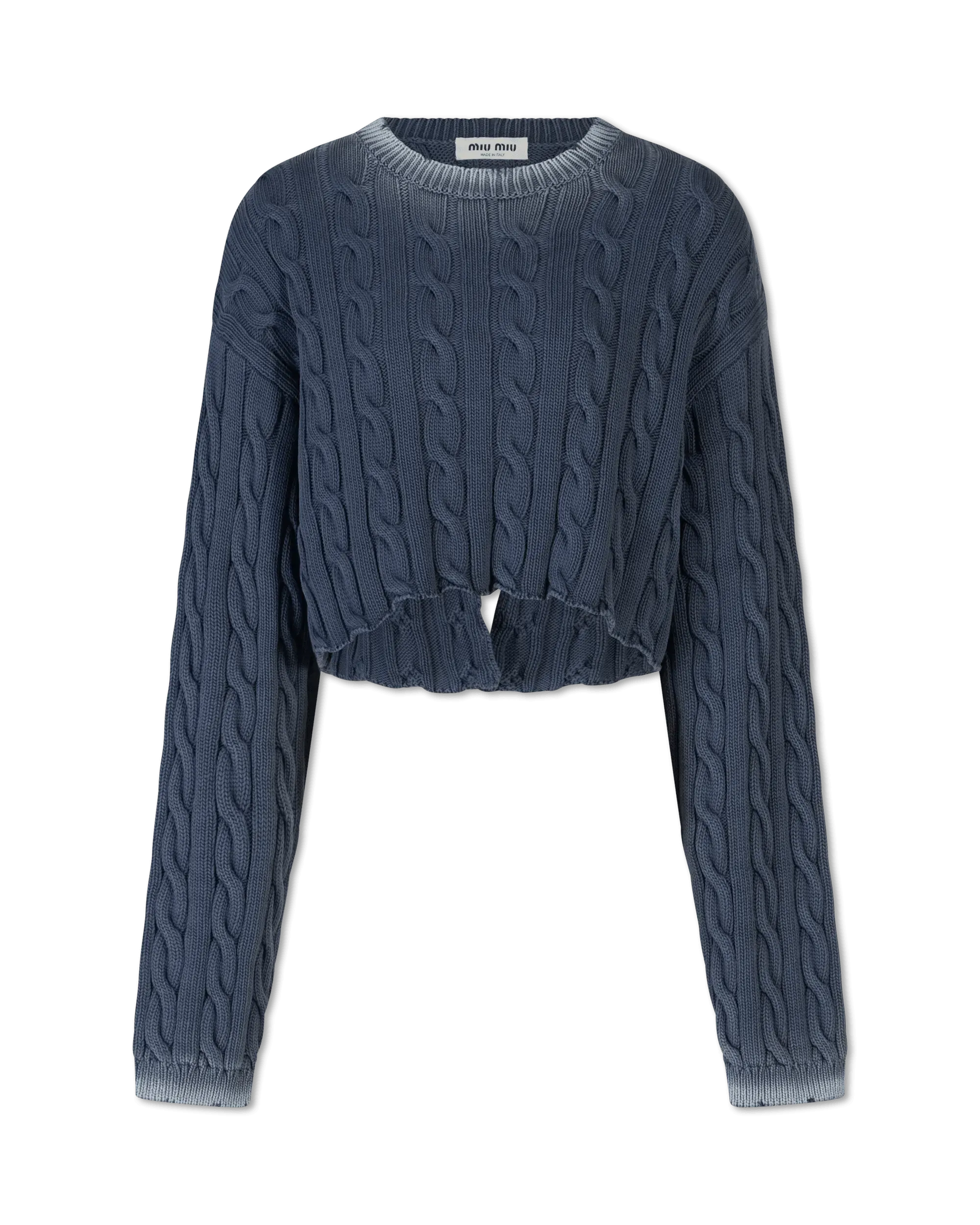 Woven Knit Cropped Sweater - DIHSAN