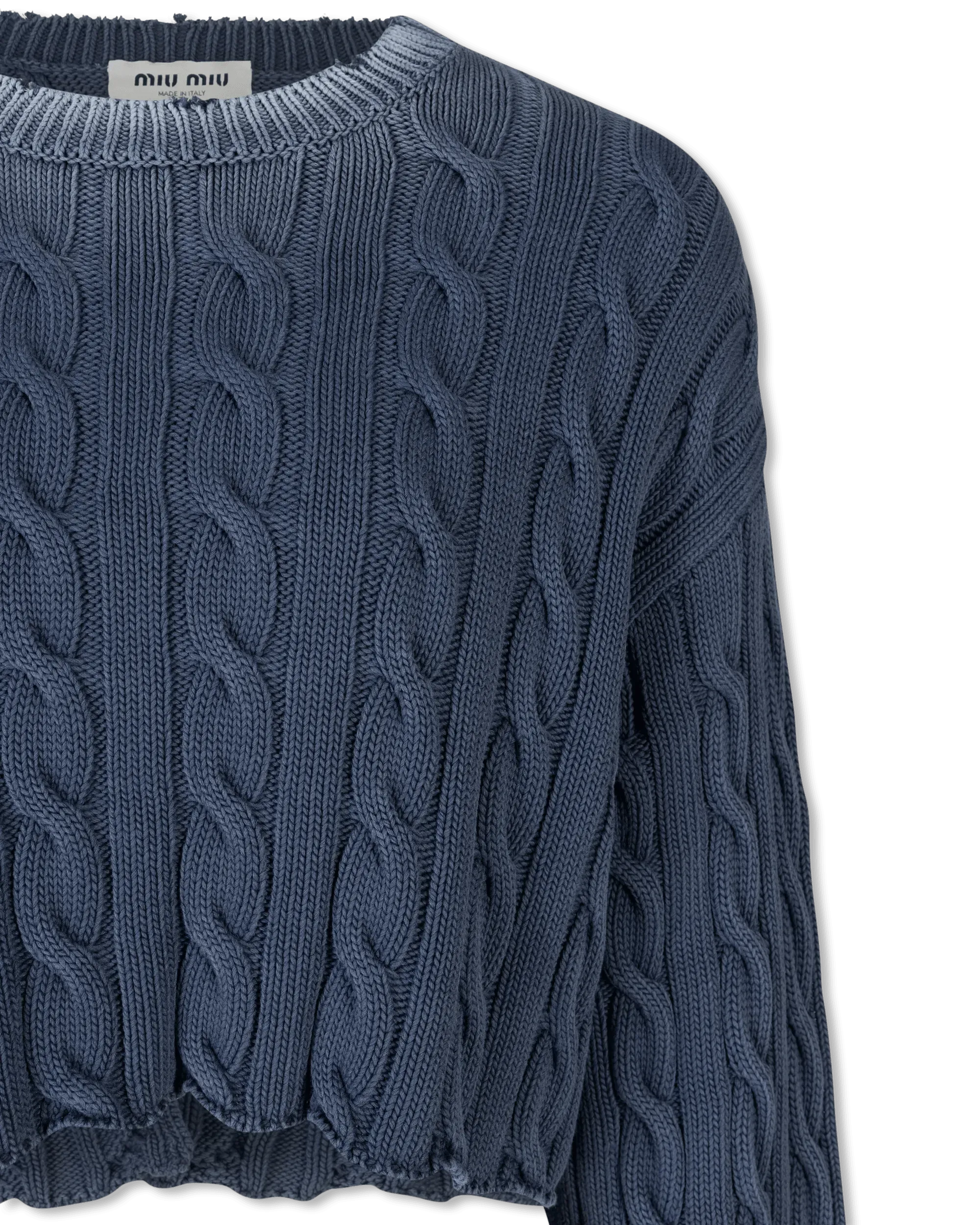 Woven Knit Cropped Sweater - DIHSAN