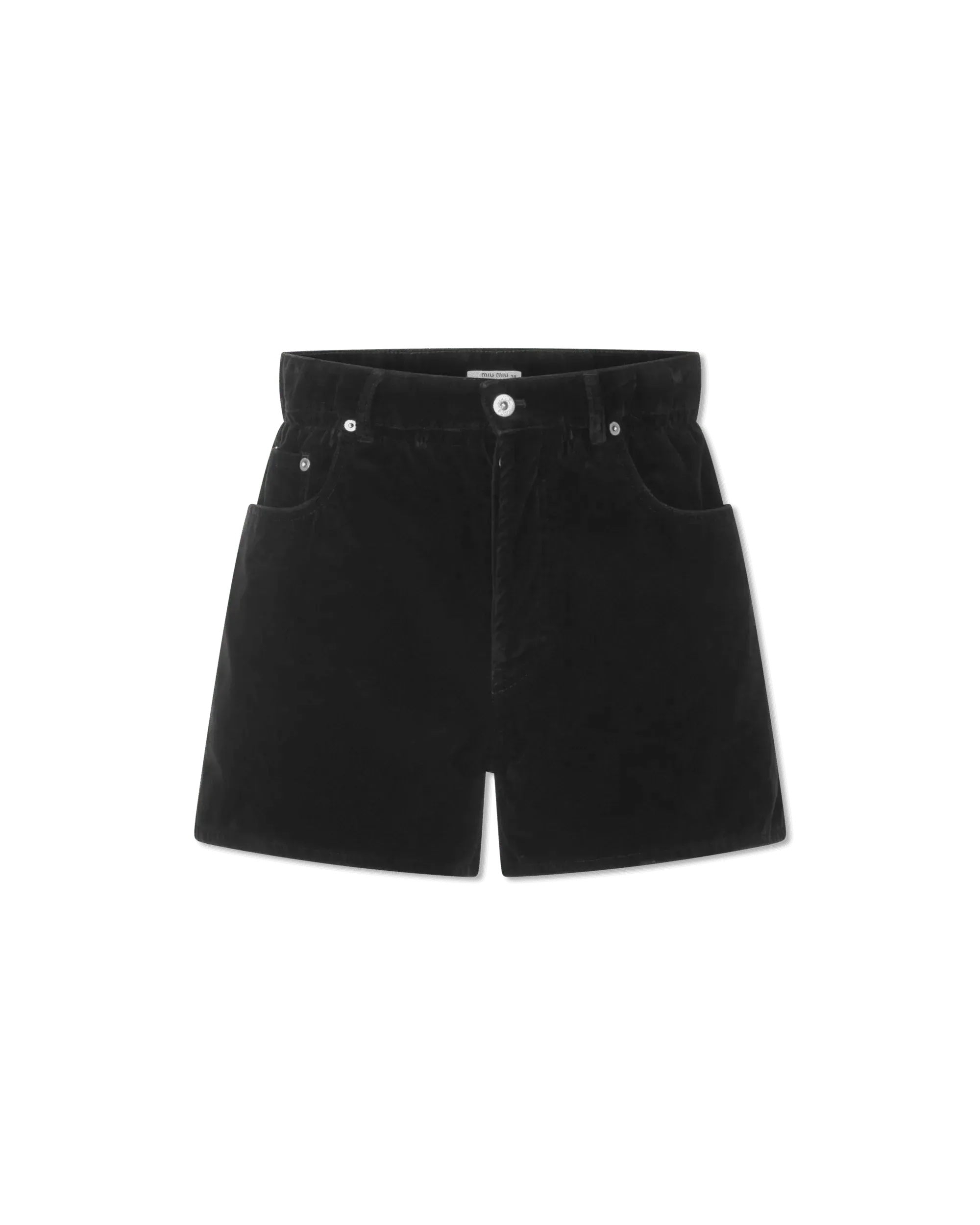 Paperbag Waist Velvet Shorts - DIHSAN