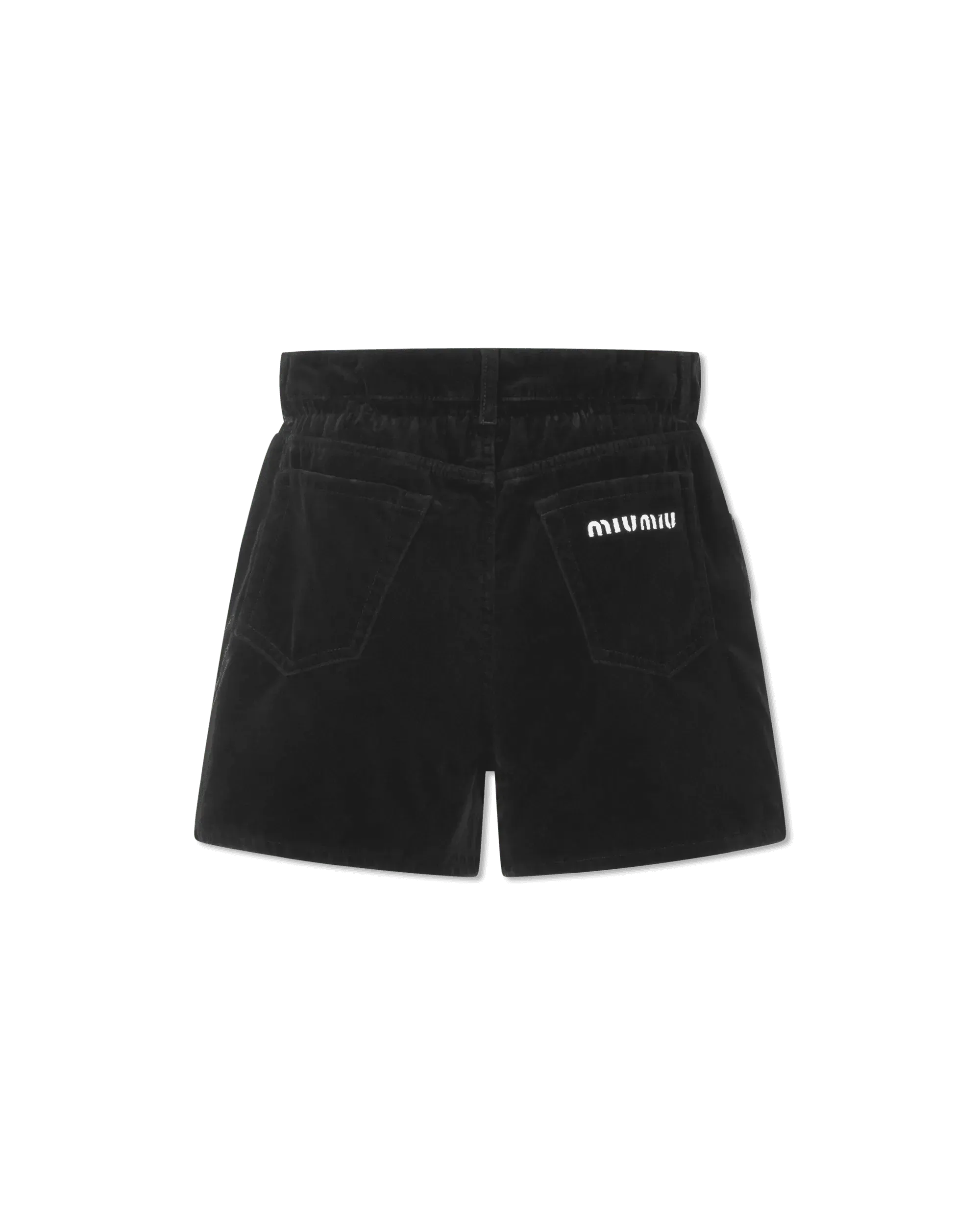 Paperbag Waist Velvet Shorts - DIHSAN