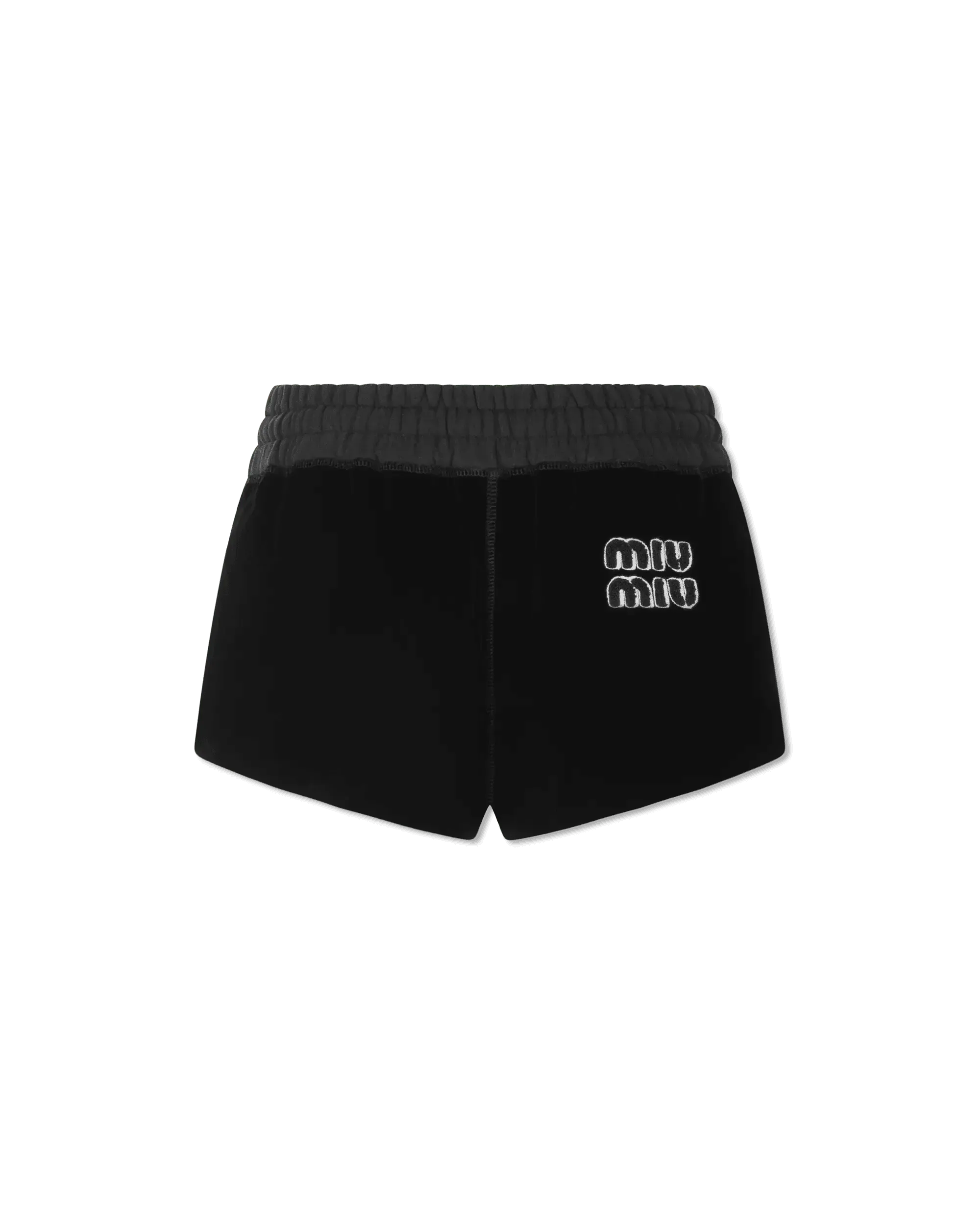 Embroidered Velvet Short Shorts - DIHSAN
