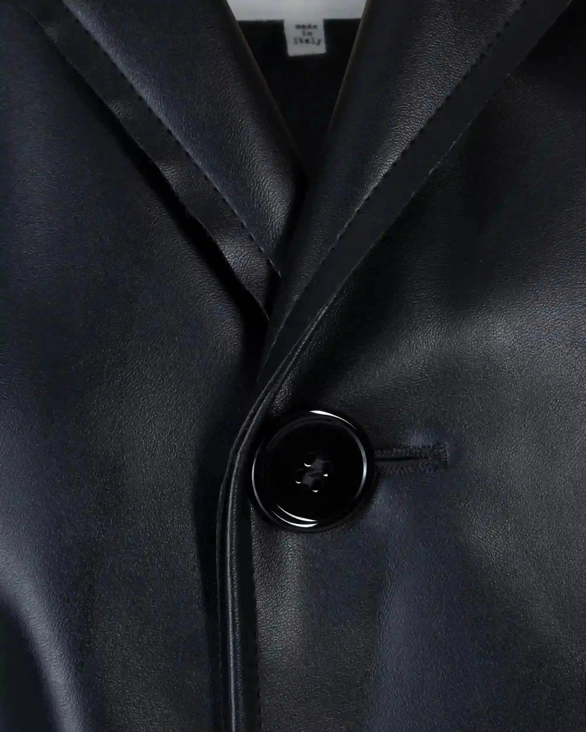 Belted Faux Leather Trench Coat - DIHSAN