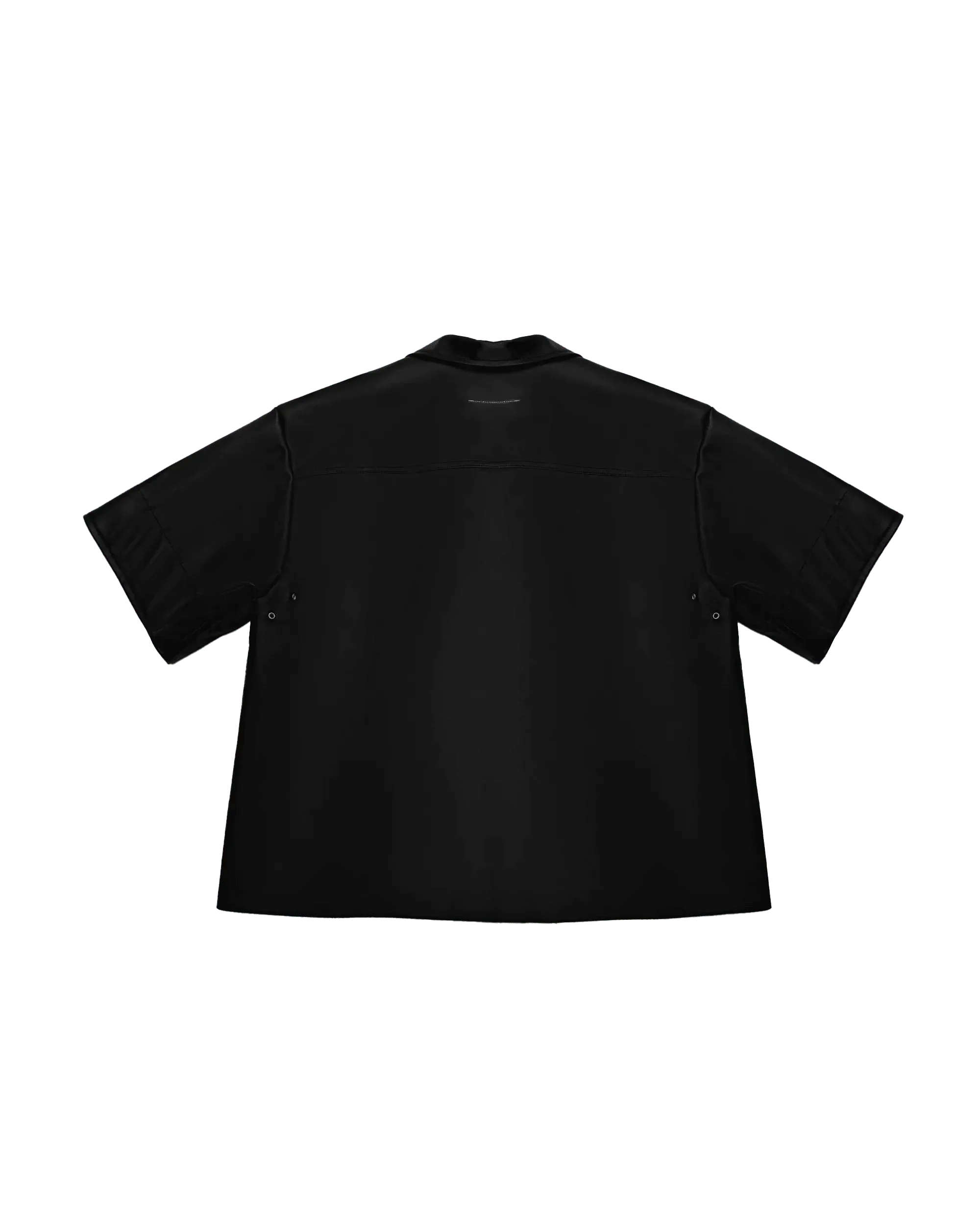 Faux Leather Boxy Shirt - DIHSAN