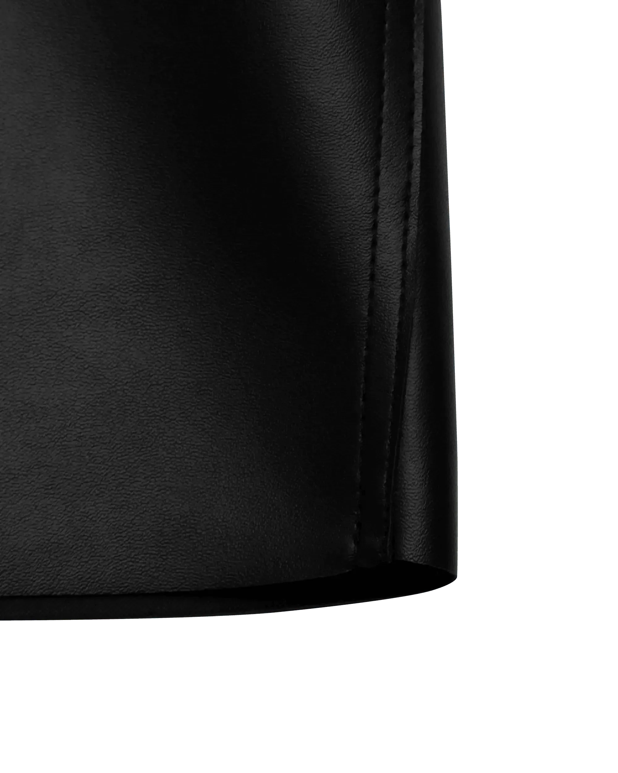 Faux Leather Boxy Shirt - DIHSAN