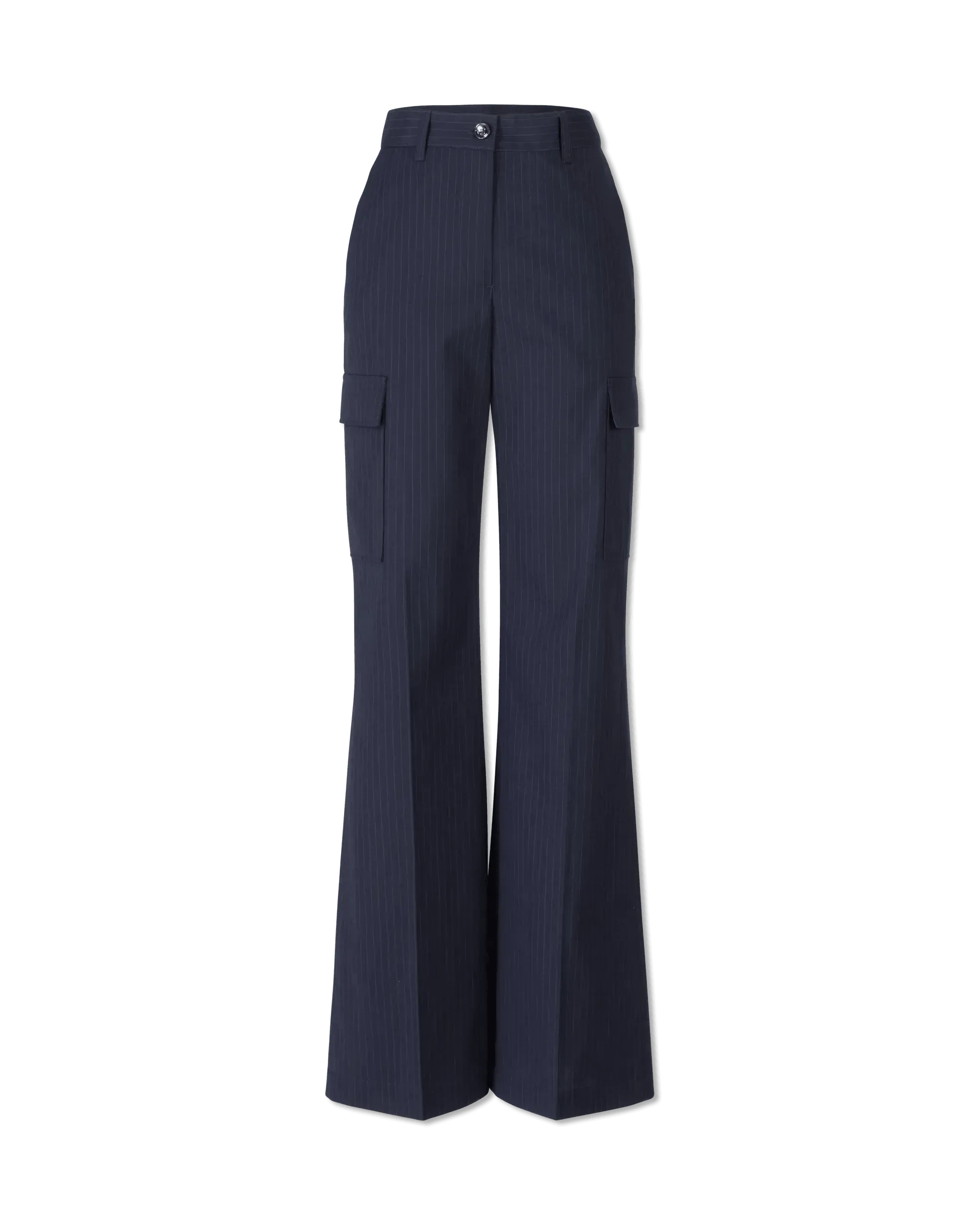 Straight Leg Pinstripe Pants - DIHSAN