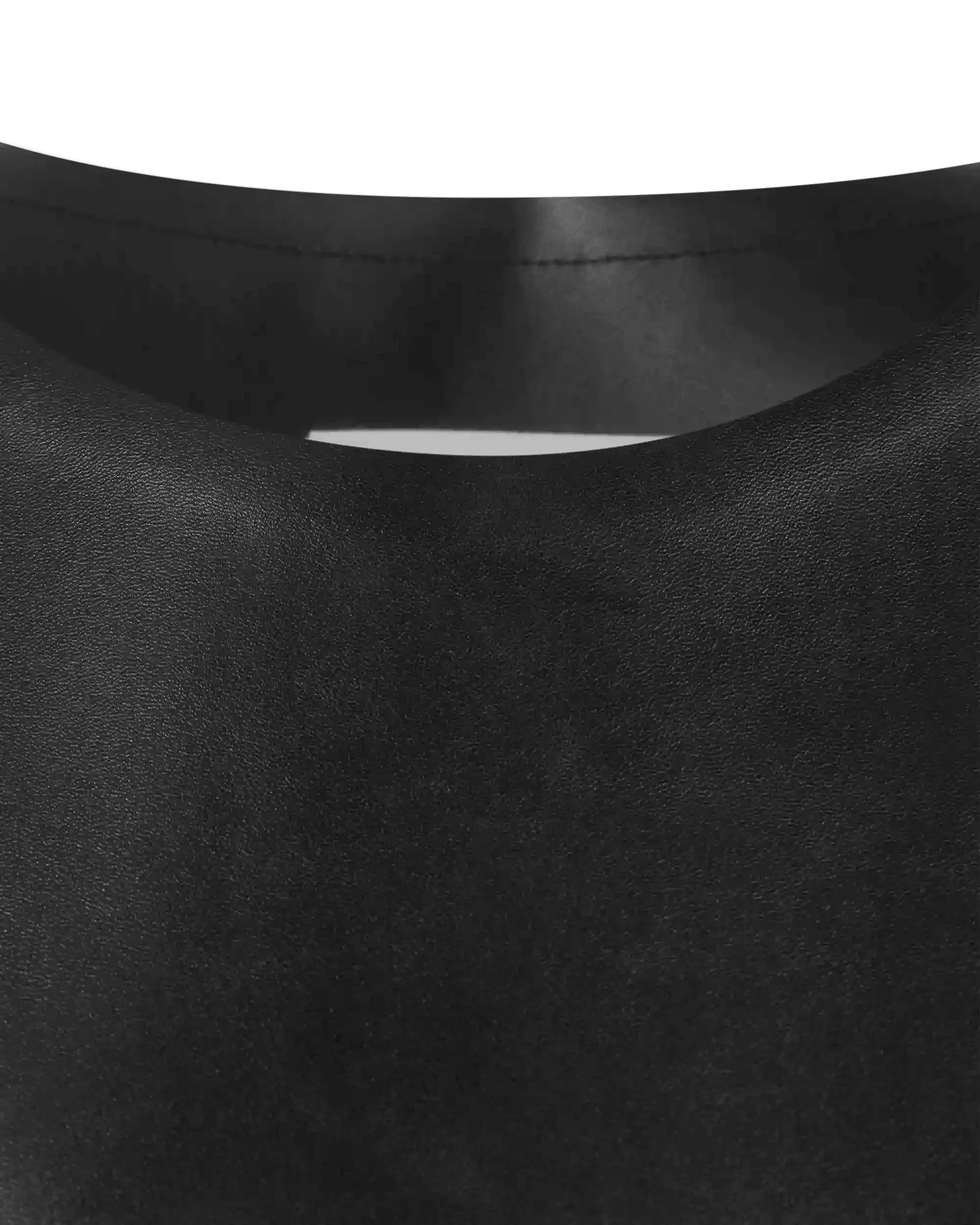 Sleeveless Faux Leather Boxy Top - DIHSAN